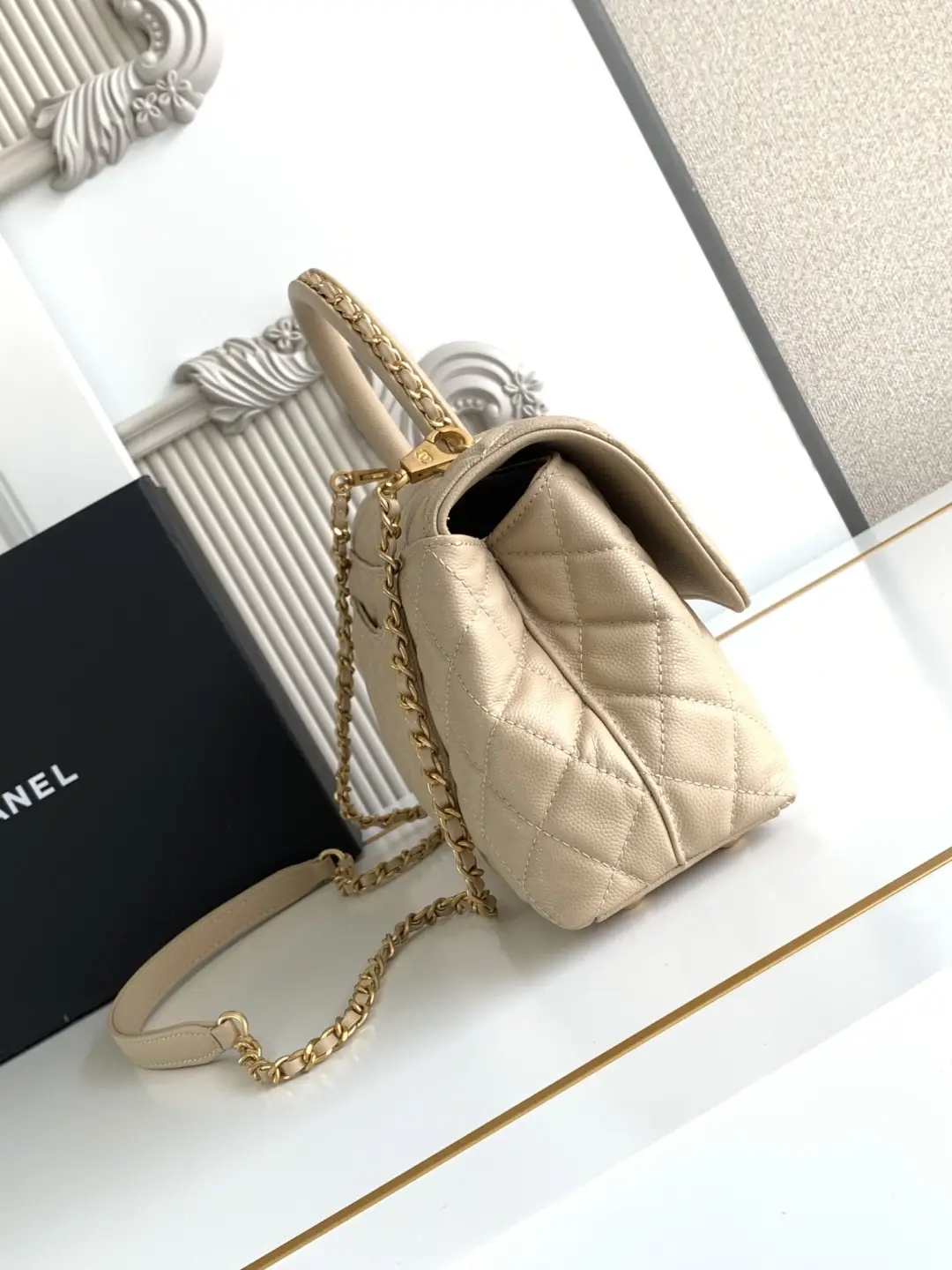 Chanel Coco Handle Bag AS92990 Beige