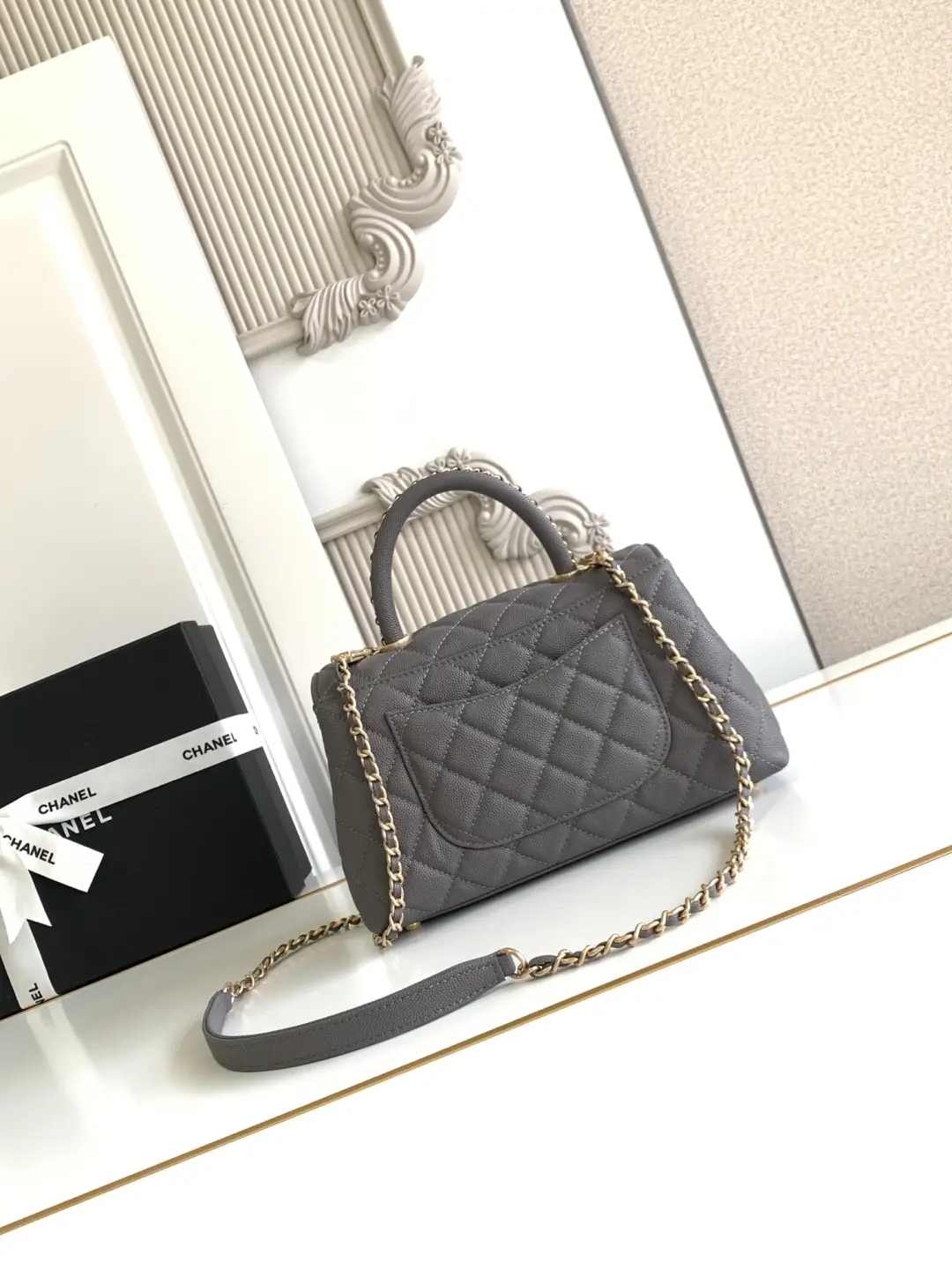 Chanel Coco Handle Bag AS92990 Dark Grey