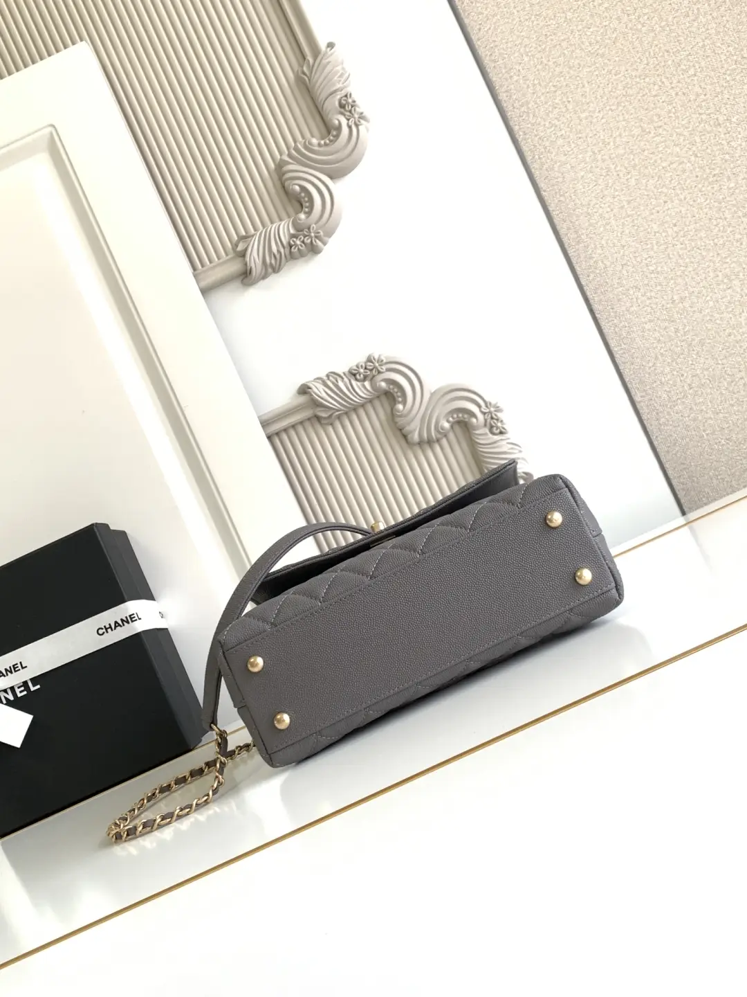 Chanel Coco Handle Bag AS92990 Dark Grey