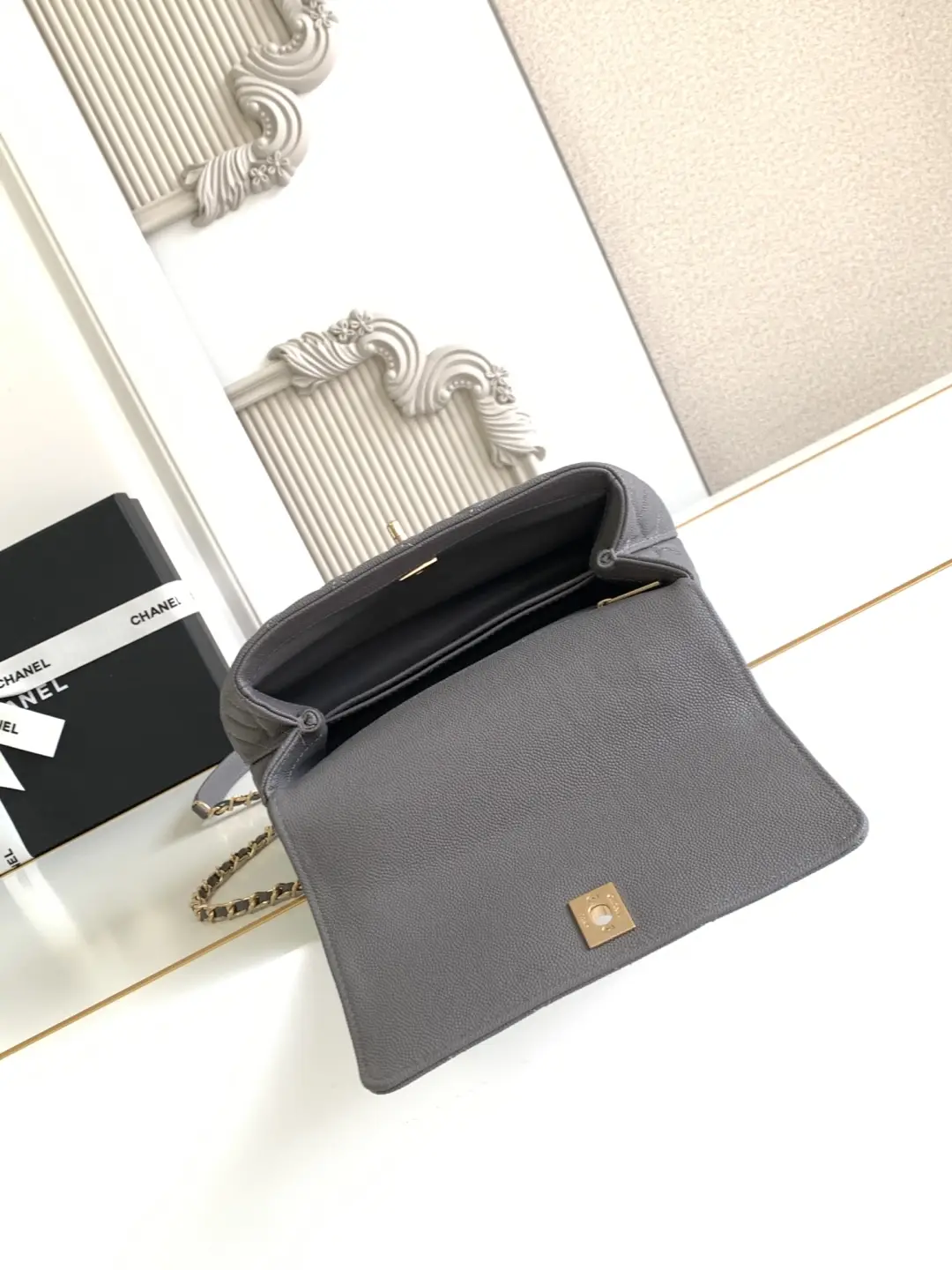 Chanel Coco Handle Bag AS92990 Dark Grey