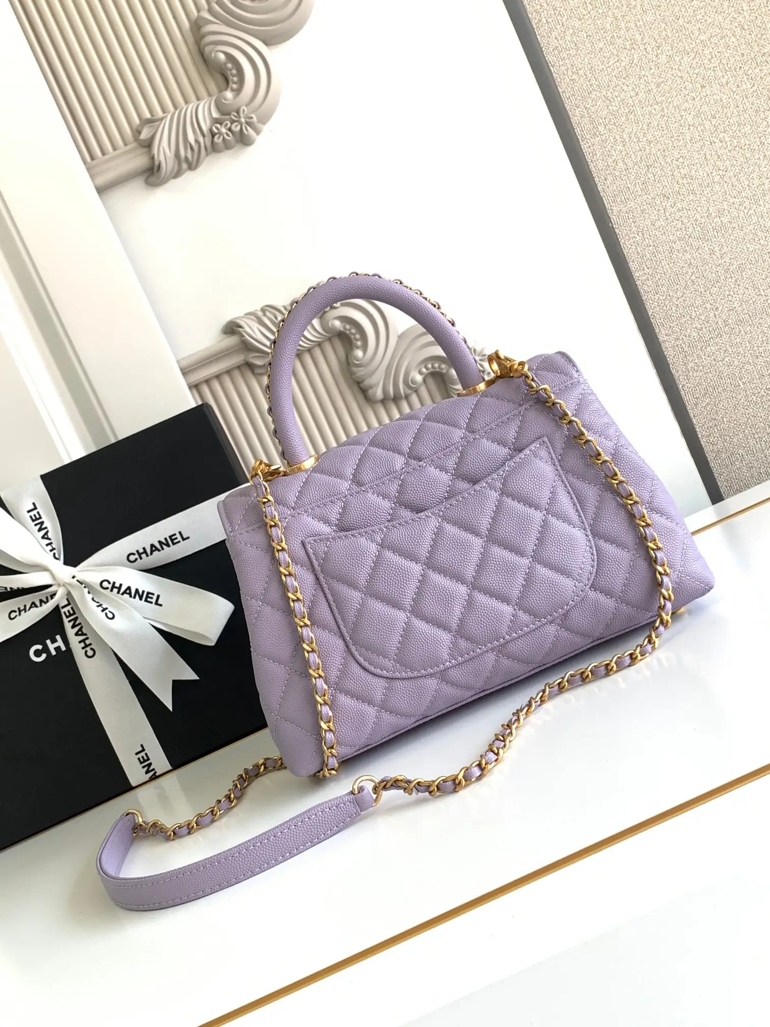 Chanel Coco Handle Bag AS92990 Purple