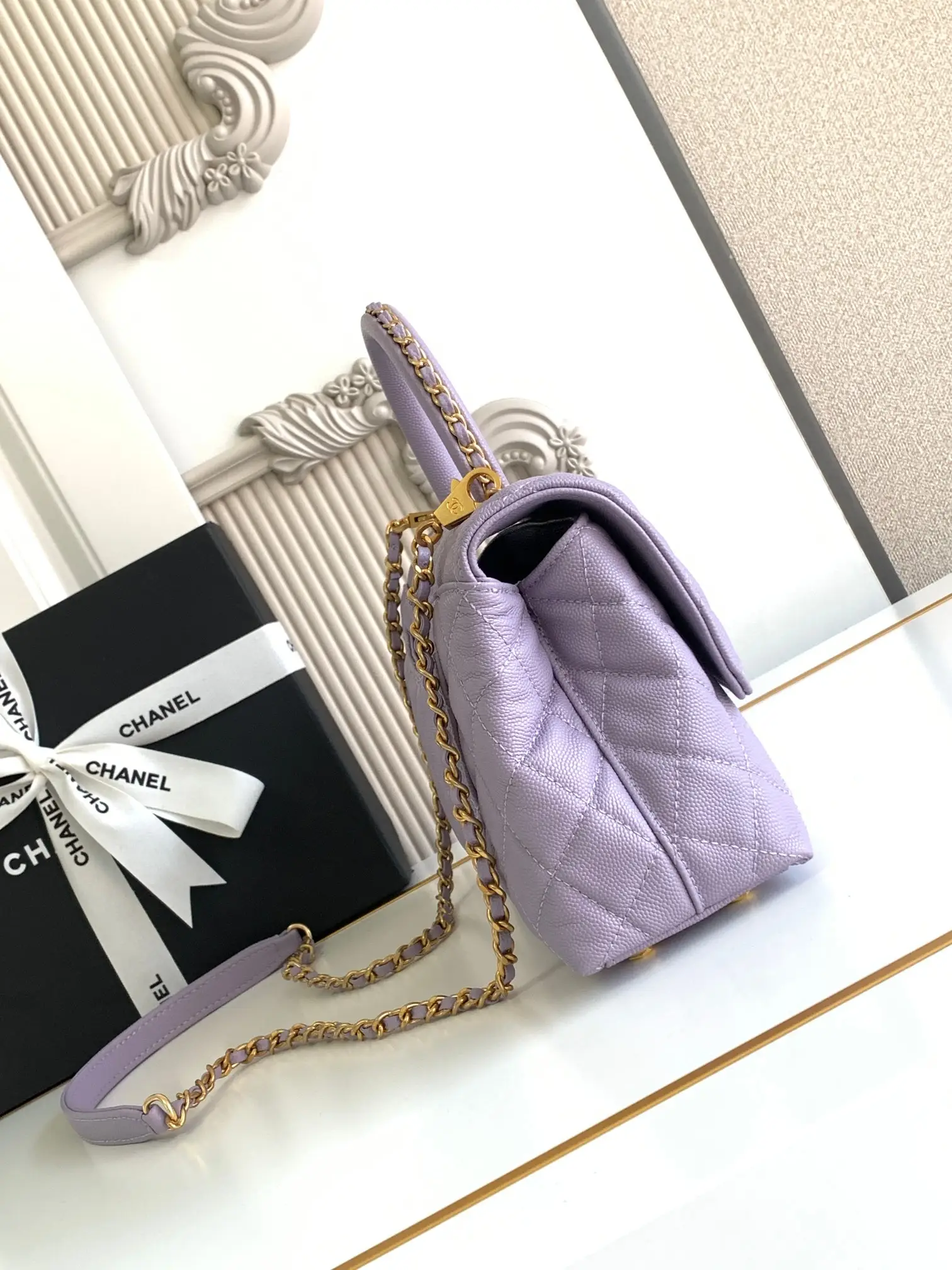 Chanel Coco Handle Bag AS92990 Purple
