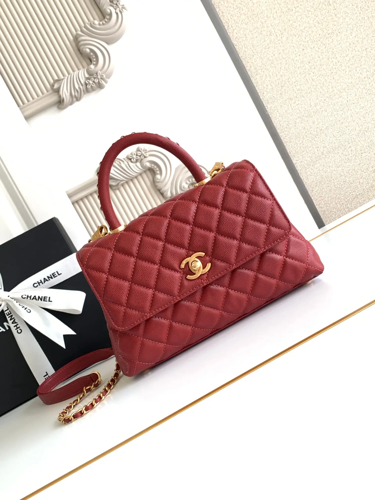 Chanel Coco Handle Bag AS92990 Red
