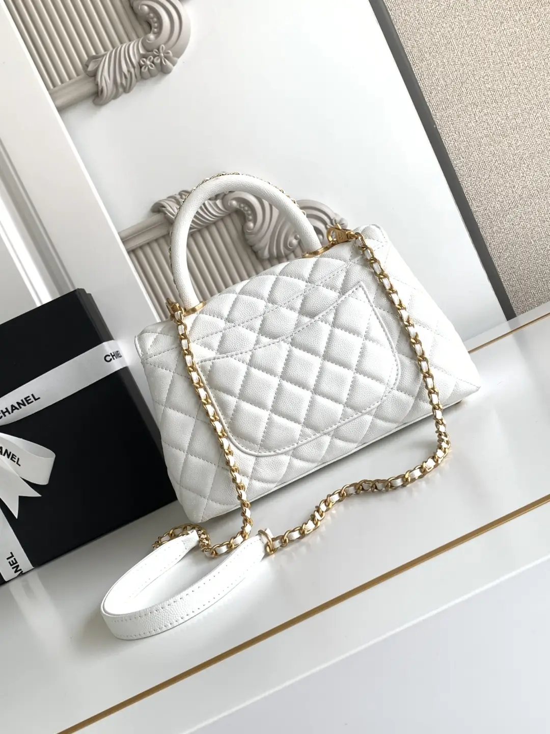 Chanel Coco Handle Bag AS92990 White