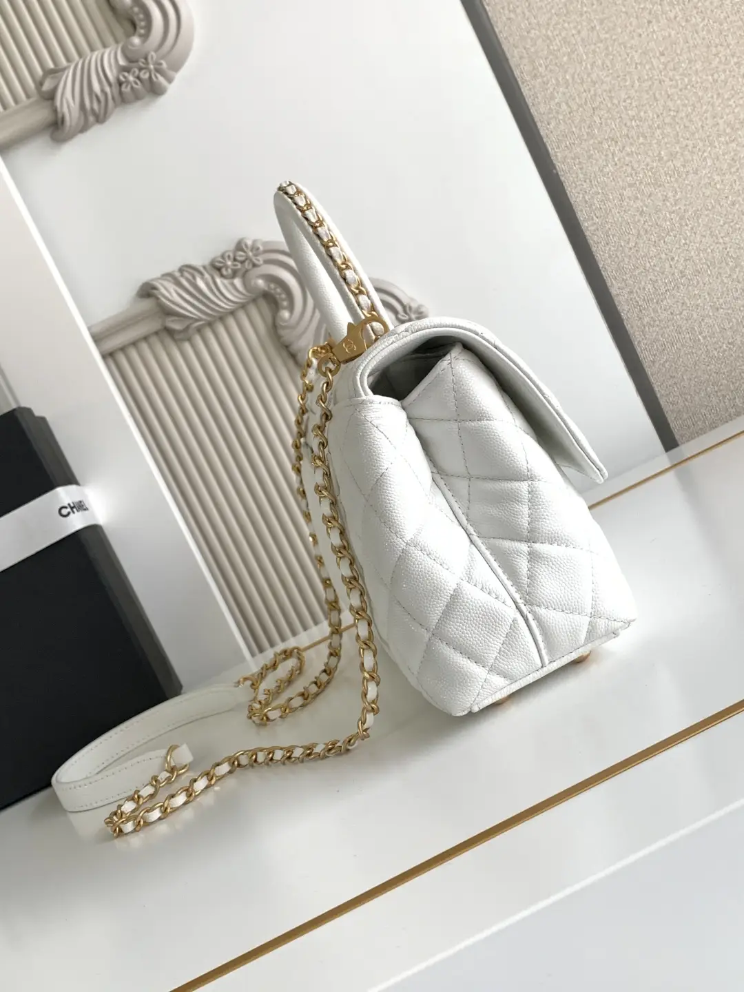 Chanel Coco Handle Bag AS92990 White