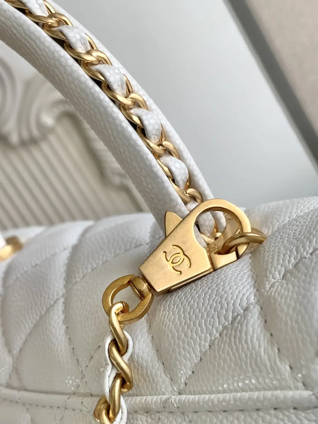 Chanel Coco Handle Bag AS92990 White