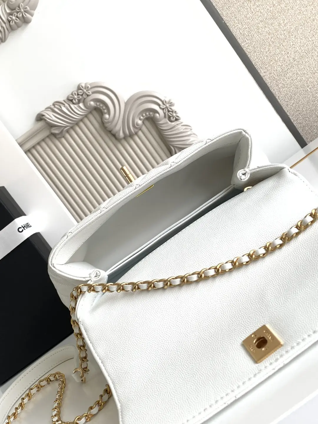 Chanel Coco Handle Bag AS92990 White