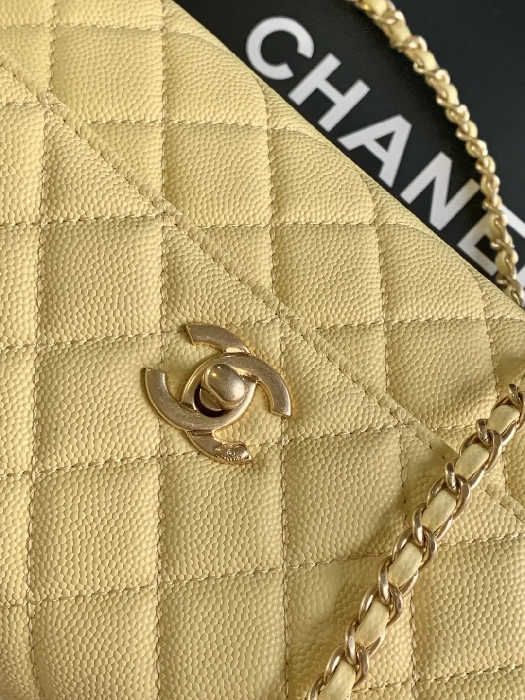 Chanel Coco Handle Bag AS92990 Yellow