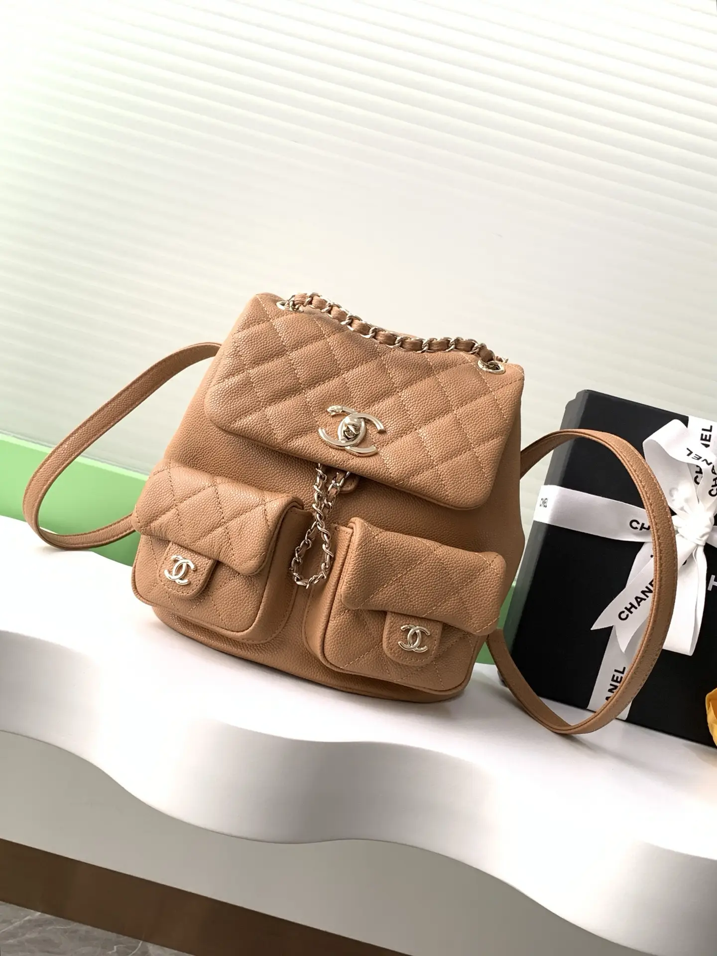 Chanel Duma Backpack Camel Brown