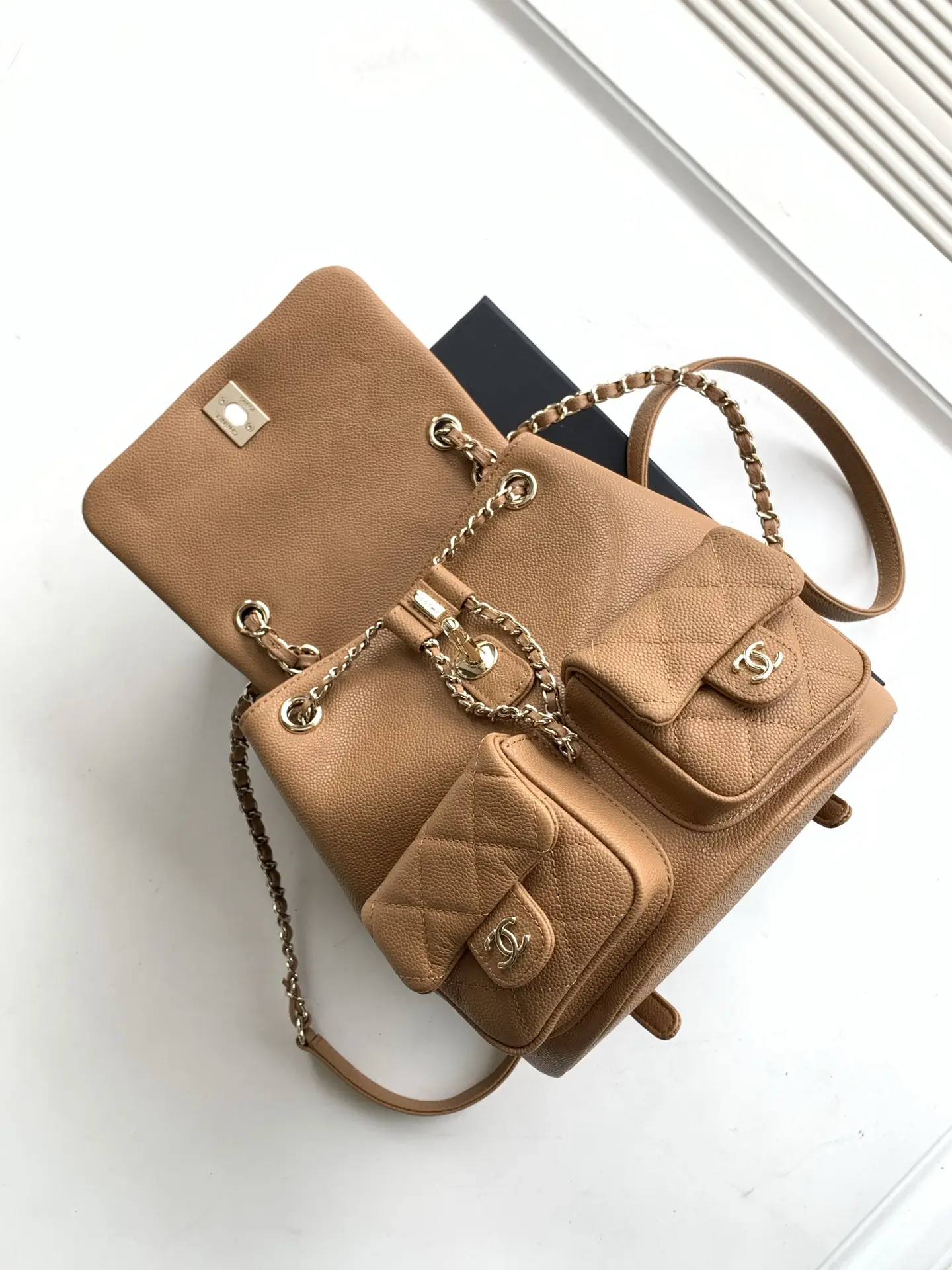 Chanel Duma Backpack Camel Brown