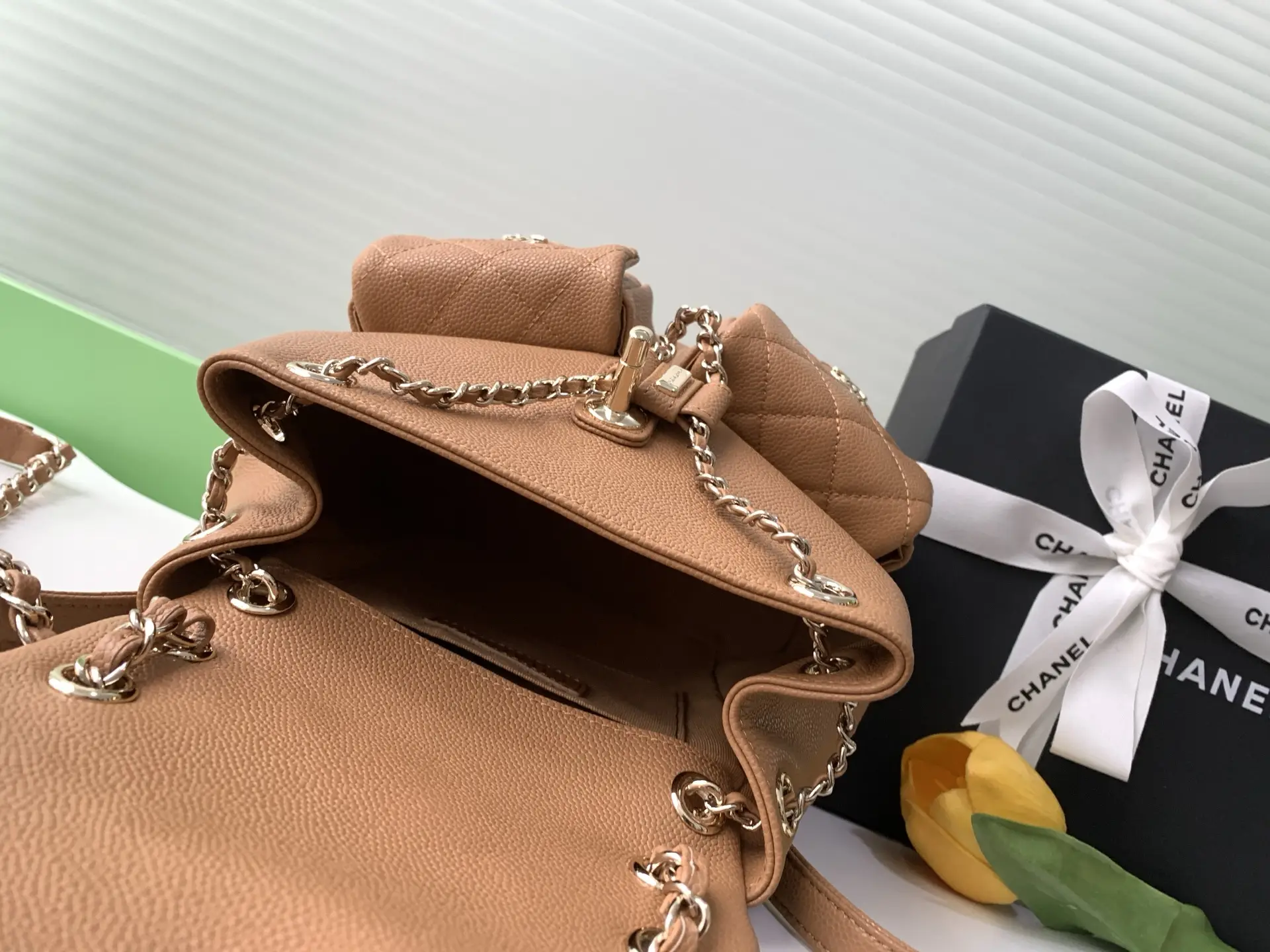 Chanel Duma Backpack Camel Brown