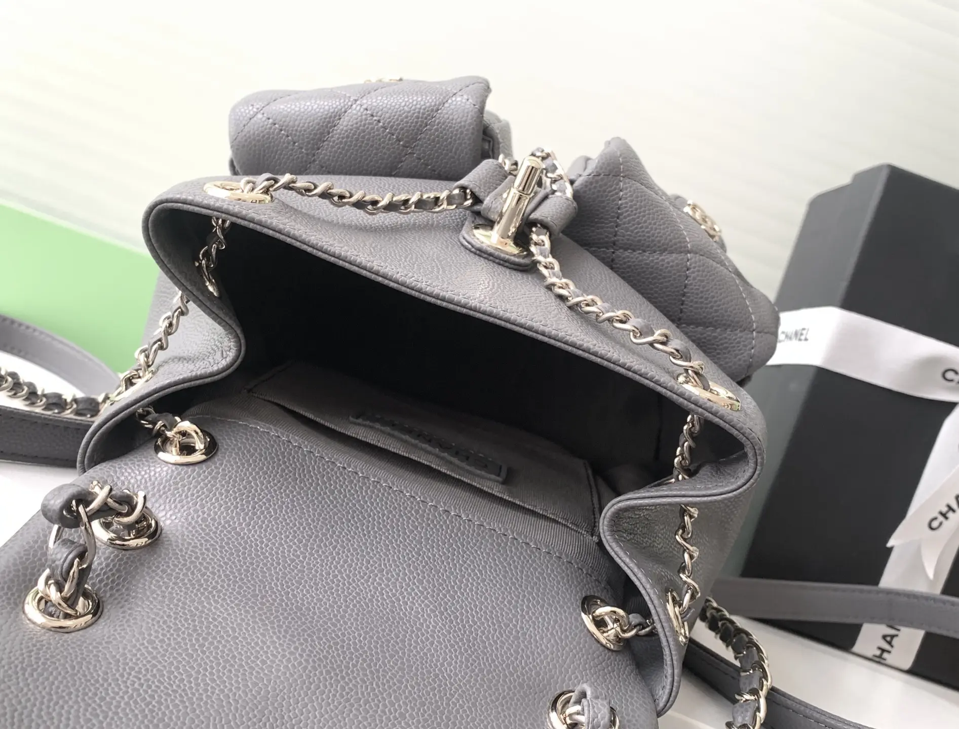Chanel Duma Backpack Elephant Grey