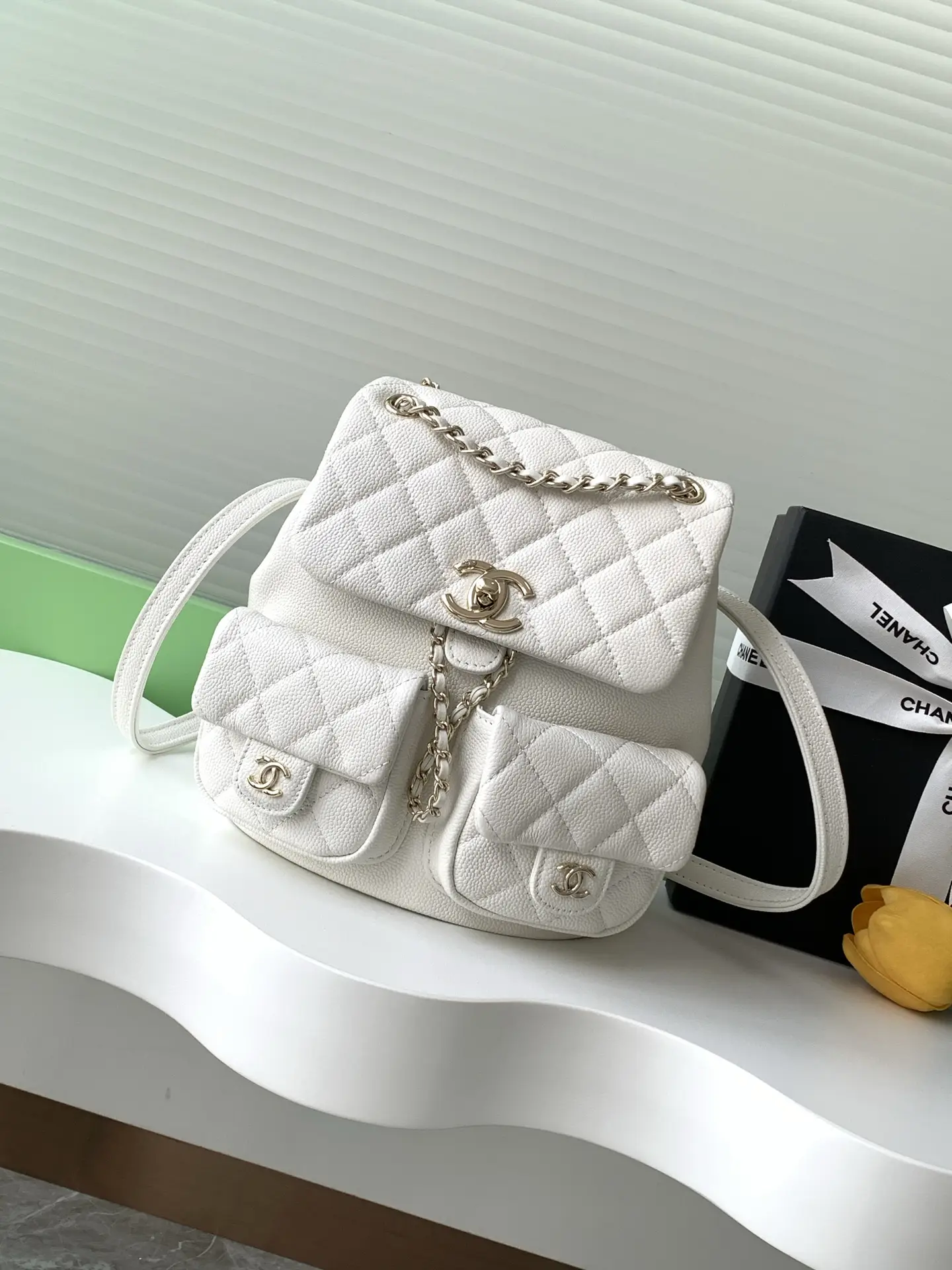 Chanel Duma Backpack White