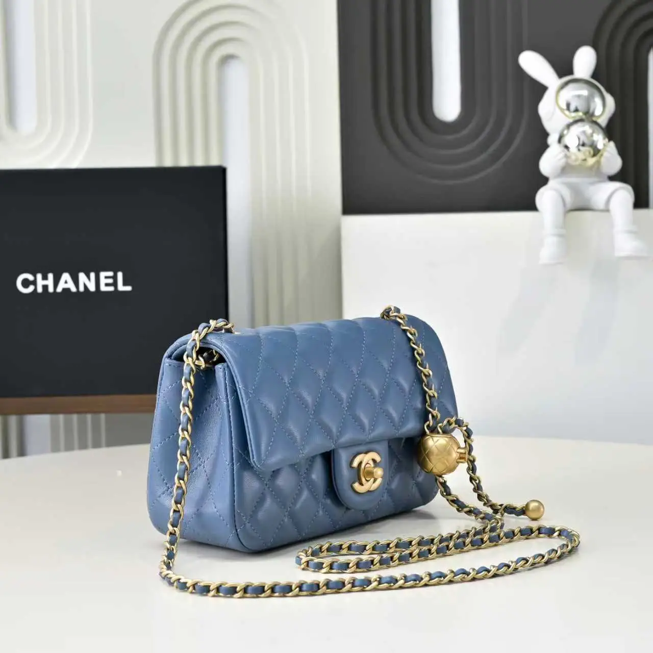 Chanel Flap Bag Haze Blue 20cm AS1787