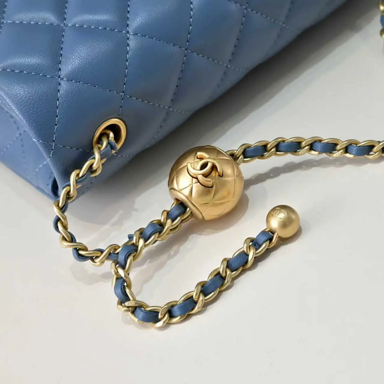 Chanel Flap Bag Haze Blue 20cm AS1787