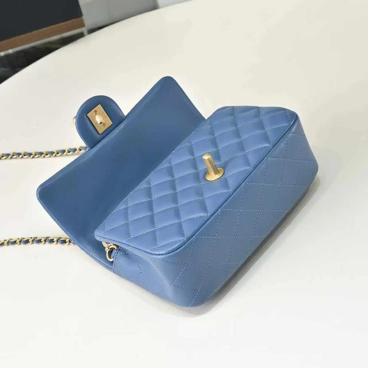 Chanel Flap Bag Haze Blue 20cm AS1787