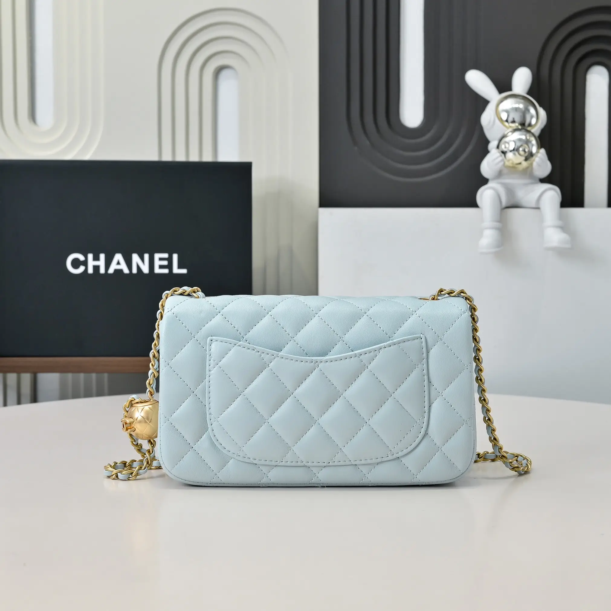 Chanel Flap Bag Light Blue 20cm AS1787