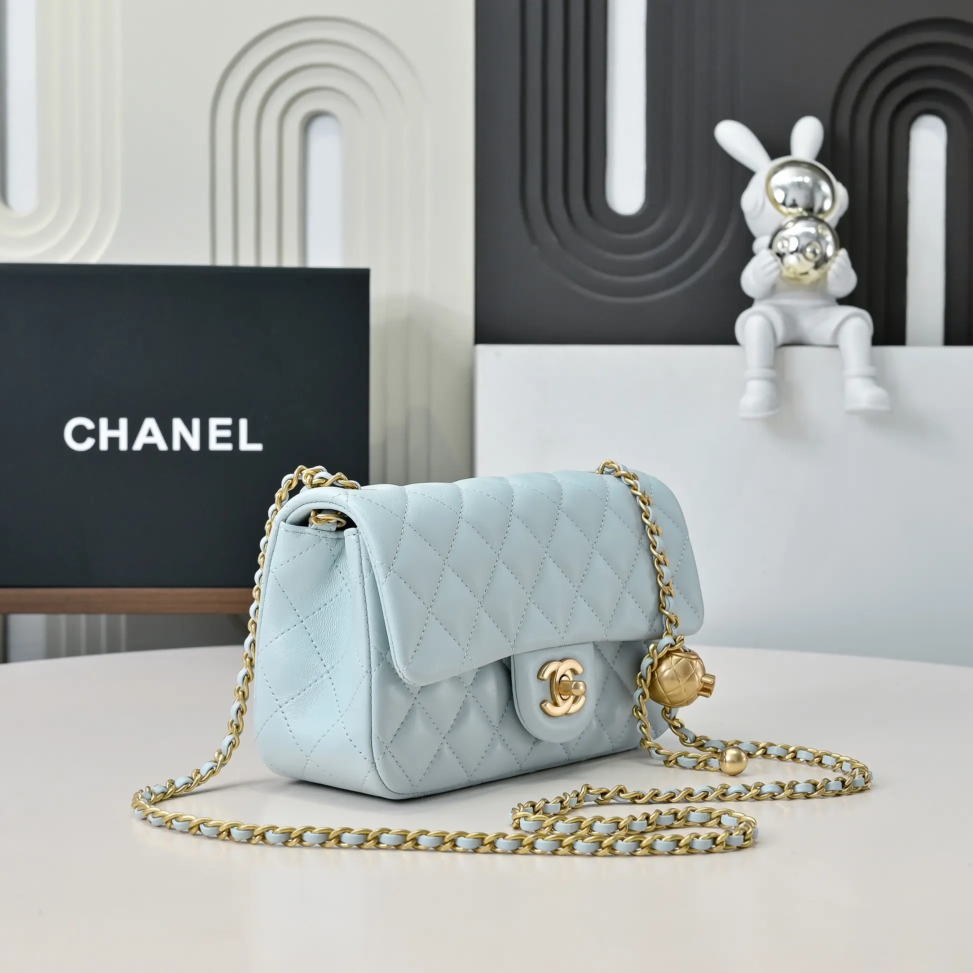 Chanel Flap Bag Light Blue 20cm AS1787