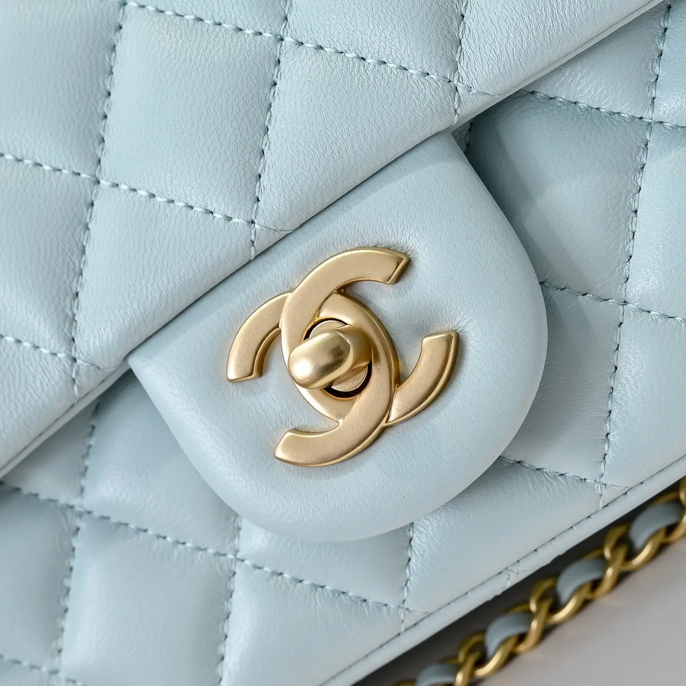 Chanel Flap Bag Light Blue 20cm AS1787