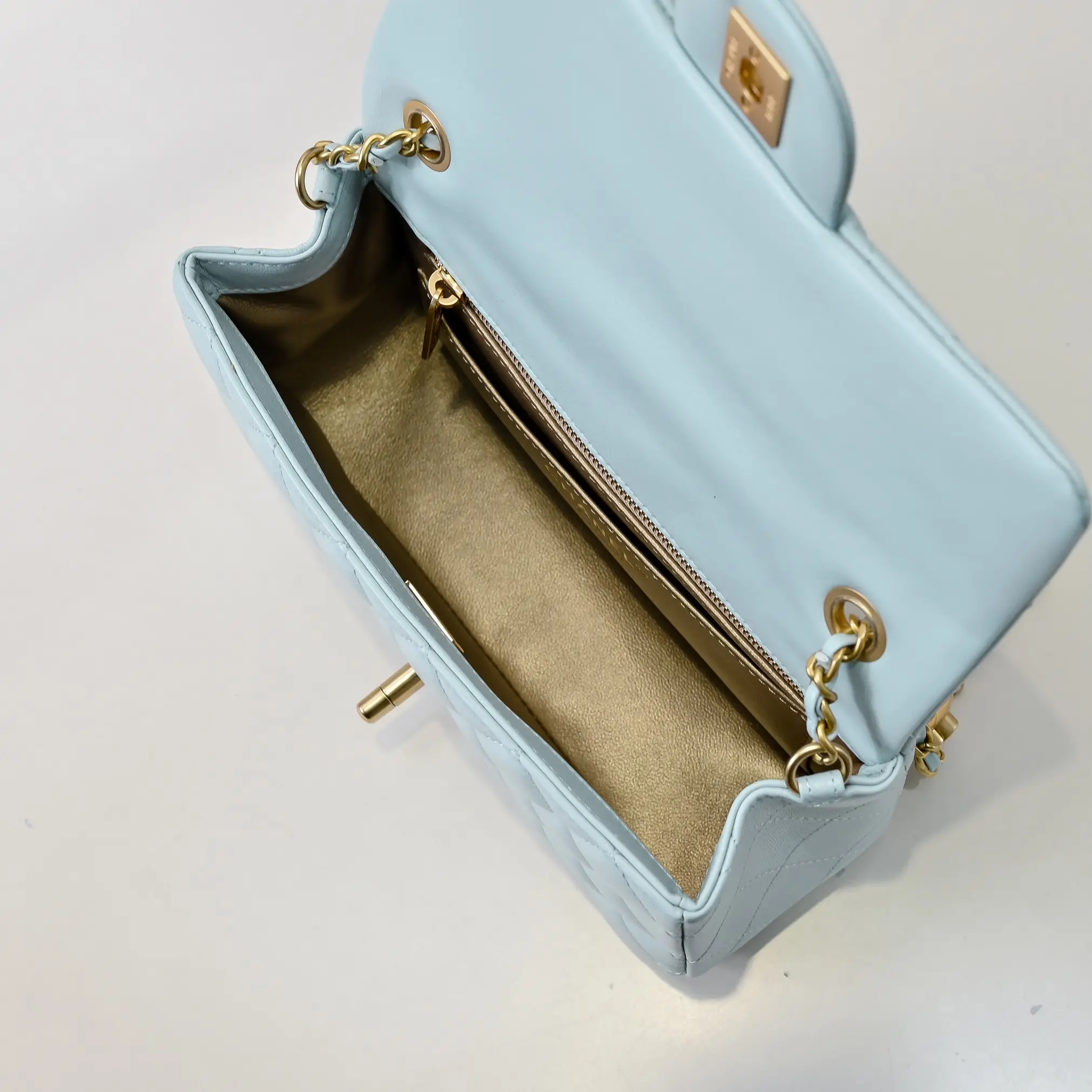 Chanel Flap Bag Light Blue 20cm AS1787
