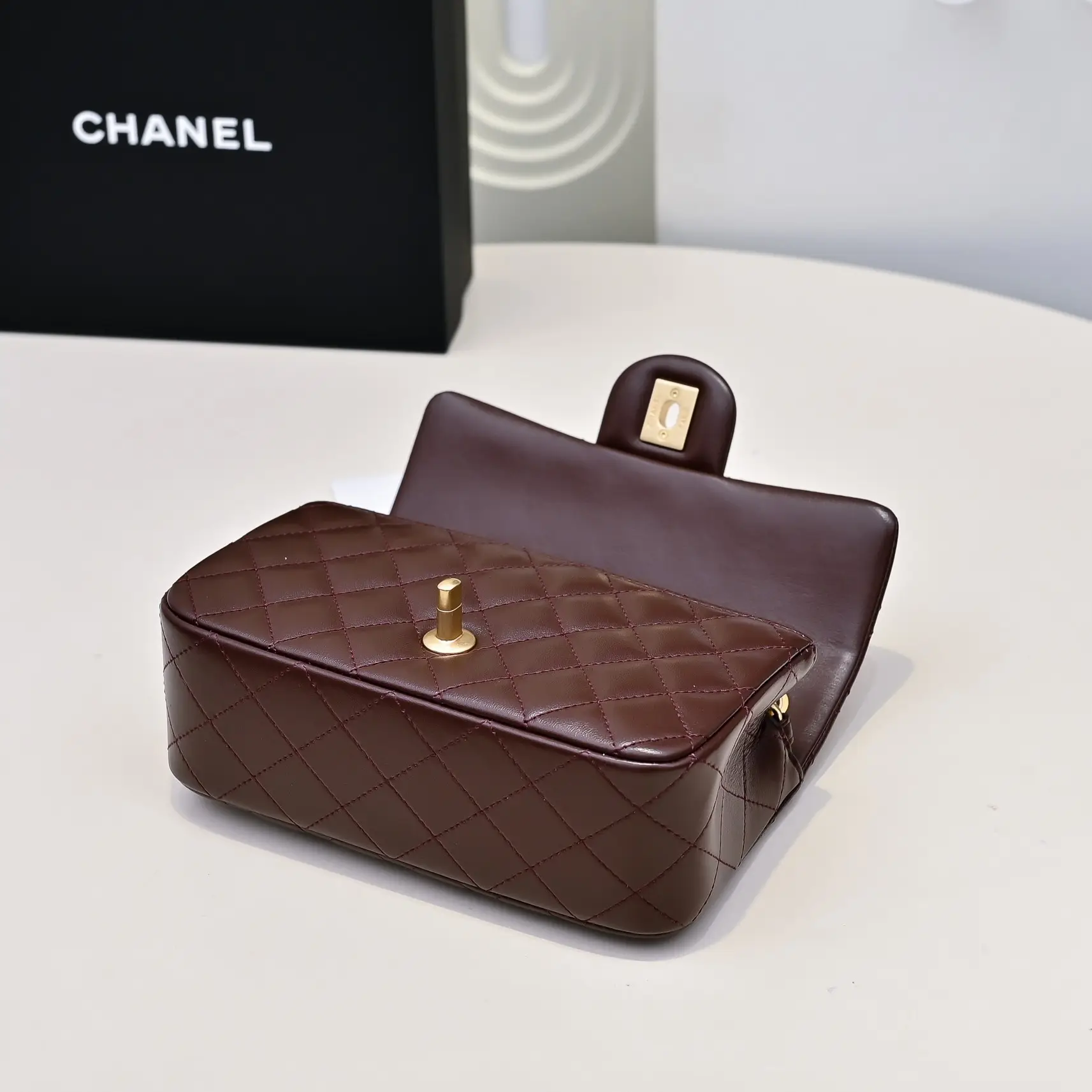 Chanel Flap Bag Red Brown 20cm AS1787