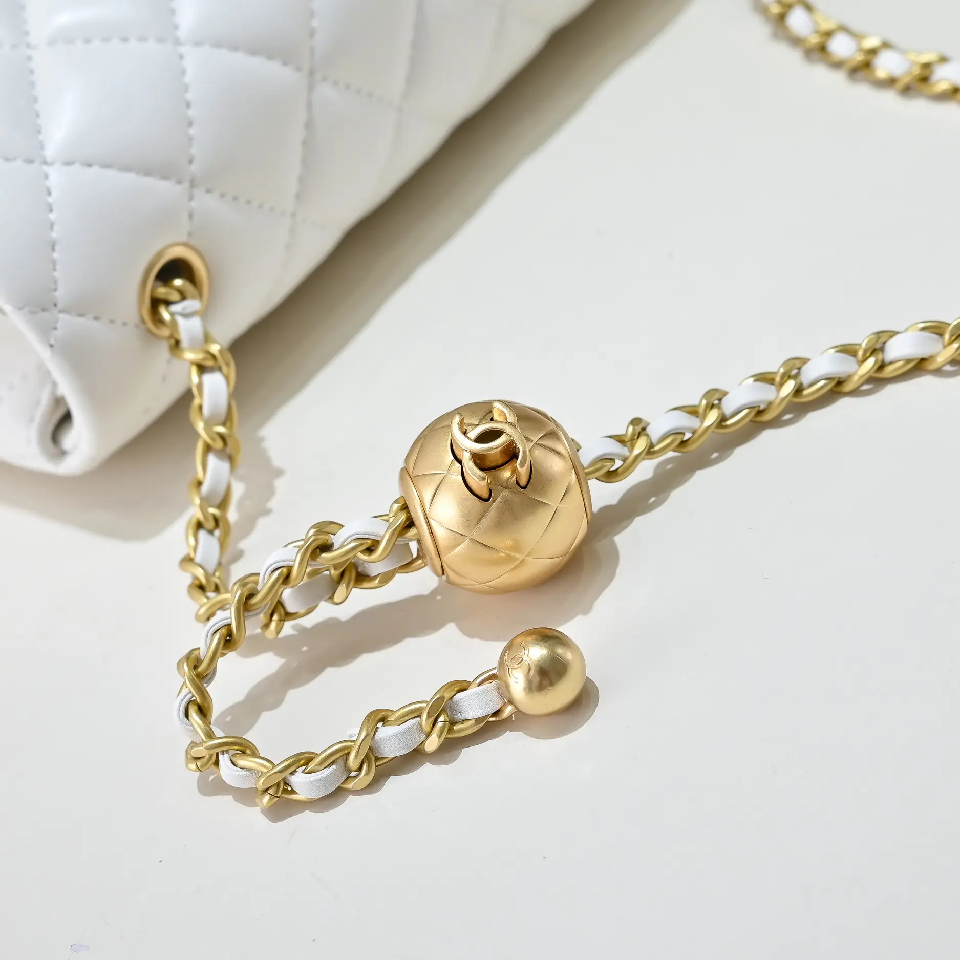 Chanel Flap Bag White 20cm AS1787