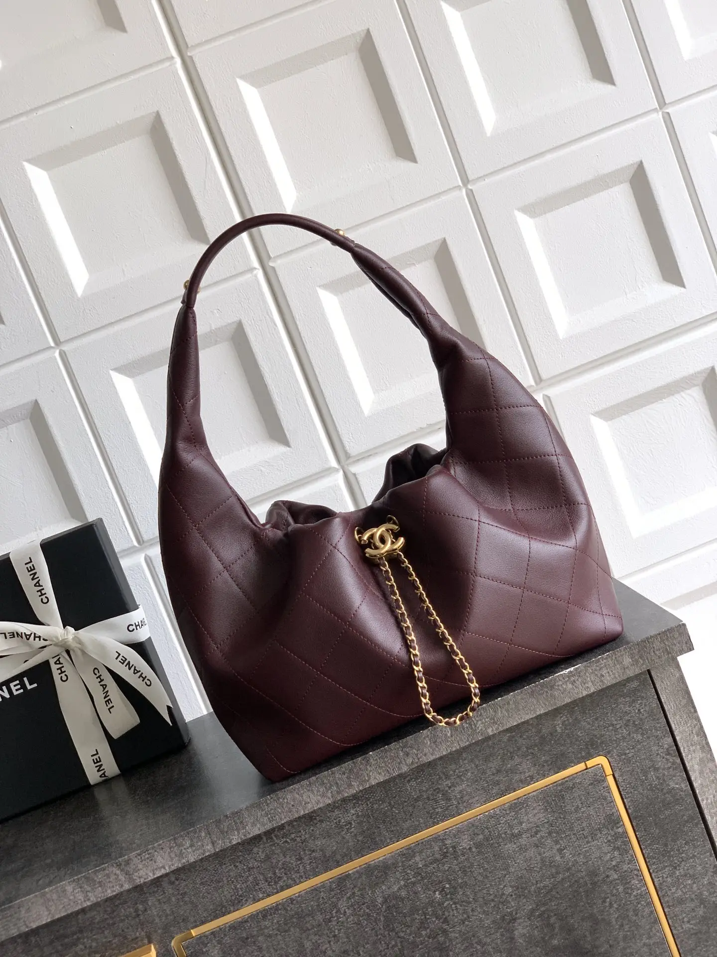 Chanel Hobo Bag Burgundy
