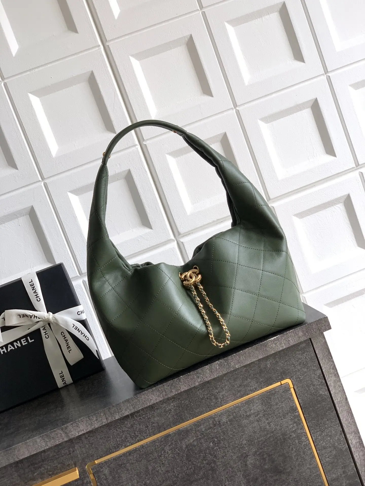 Chanel Hobo Bag Dark Green