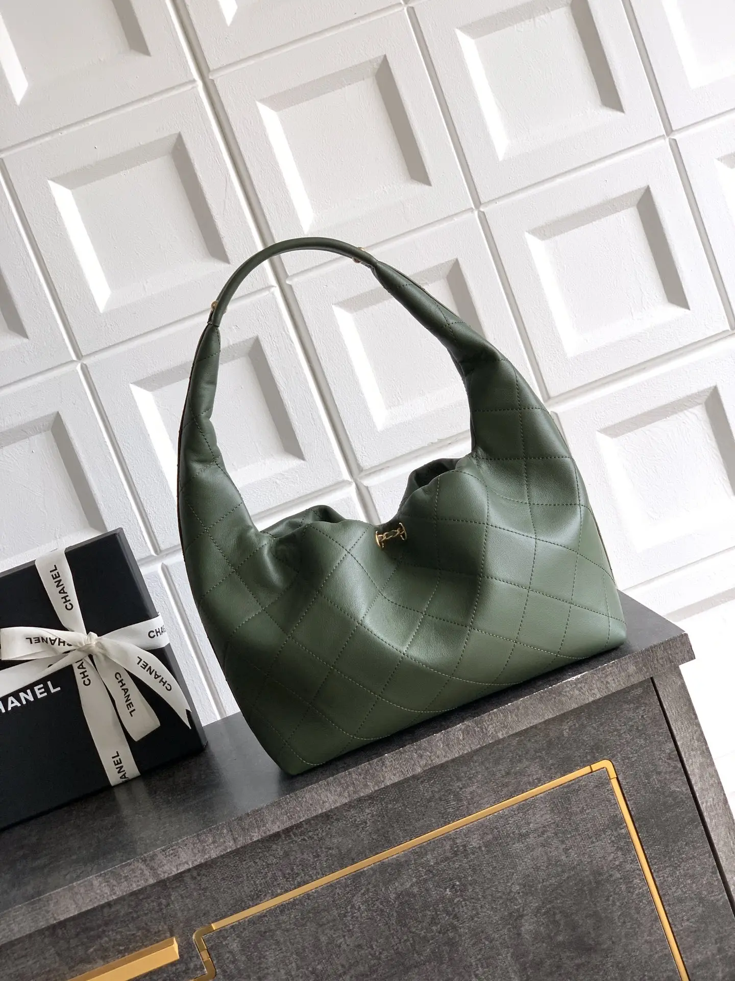 Chanel Hobo Bag Dark Green