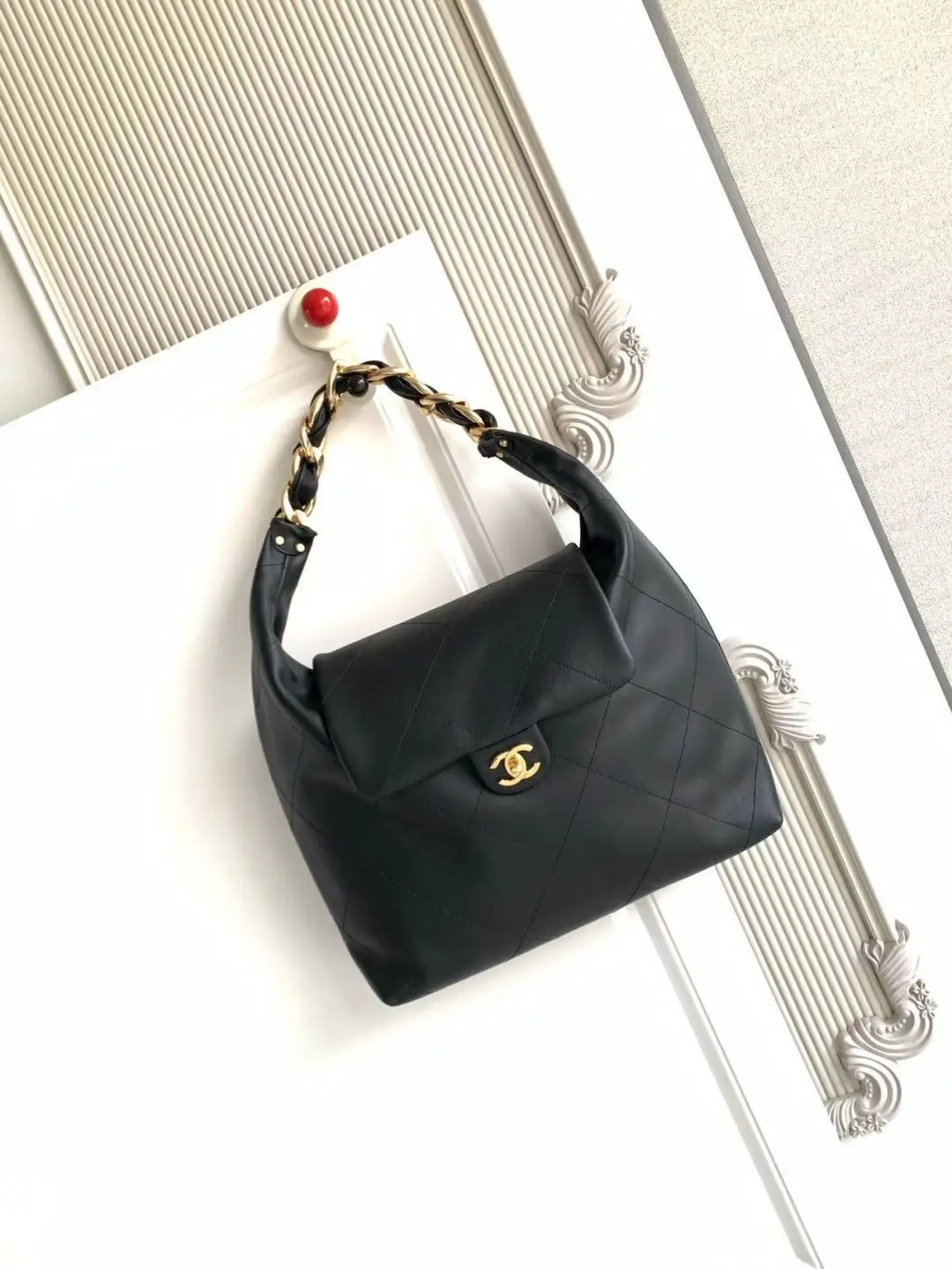 Chanel Hobo Handbag AS5838 Black
