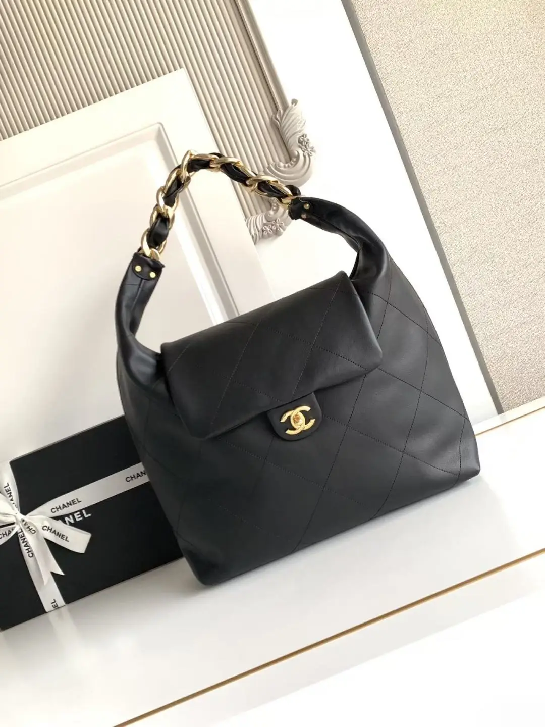 Chanel Hobo Handbag AS5838 Black