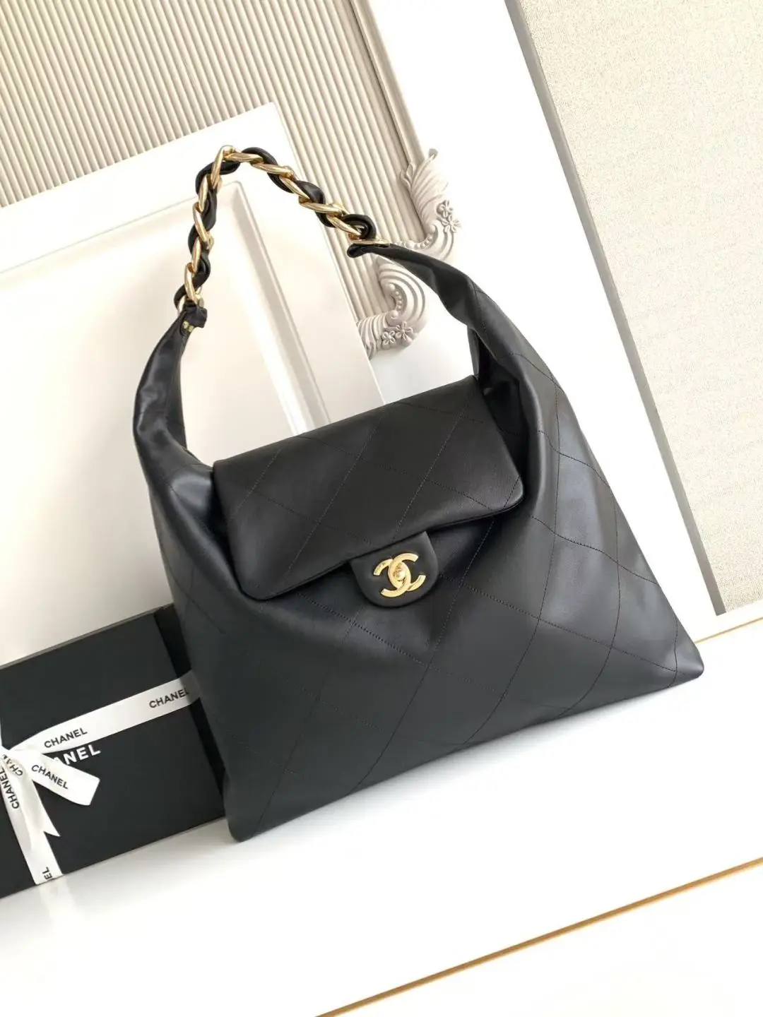 Chanel Hobo Handbag AS5839 Black
