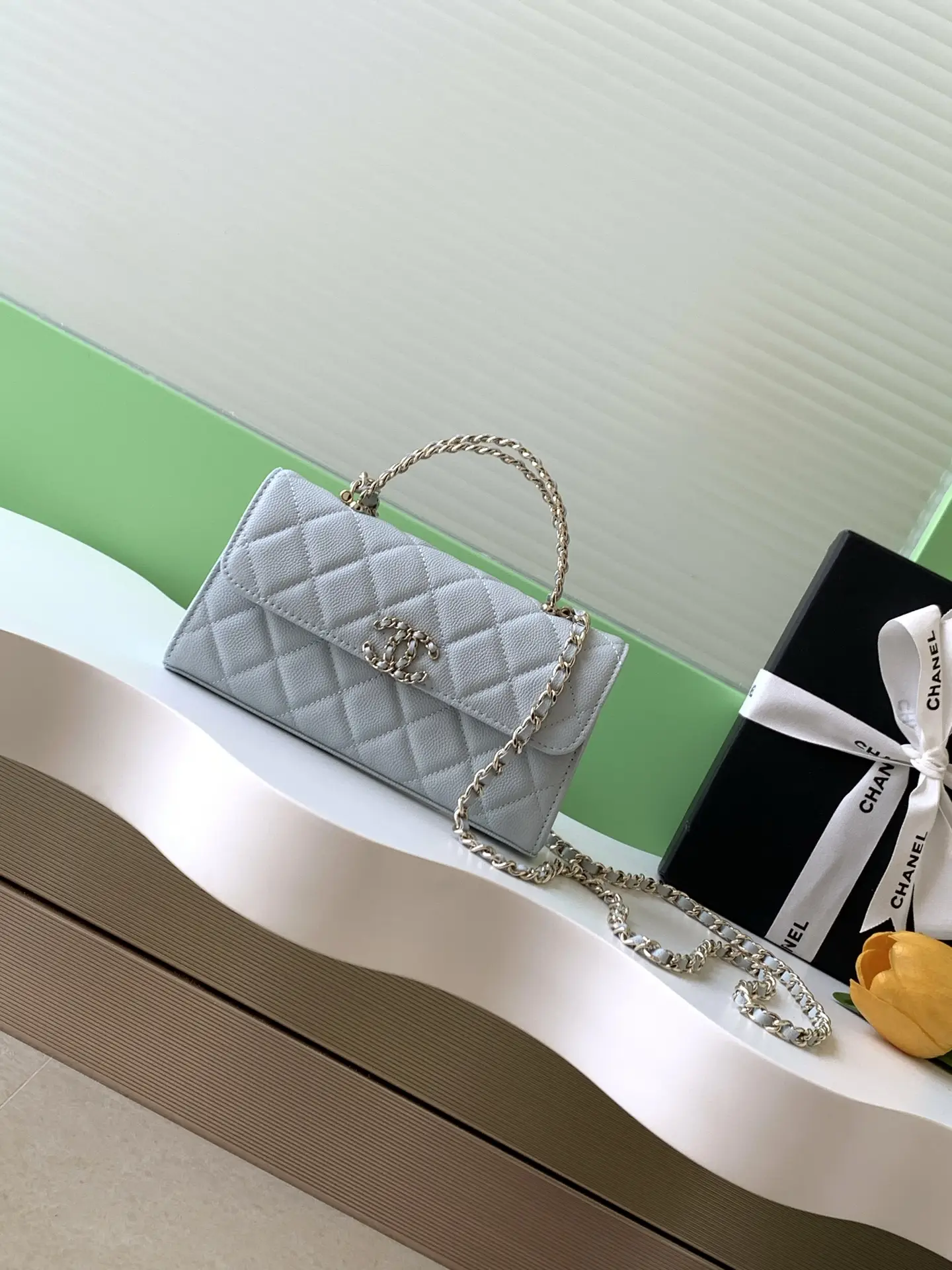 Chanel Kelly Top Handle Bag Blue AP3238