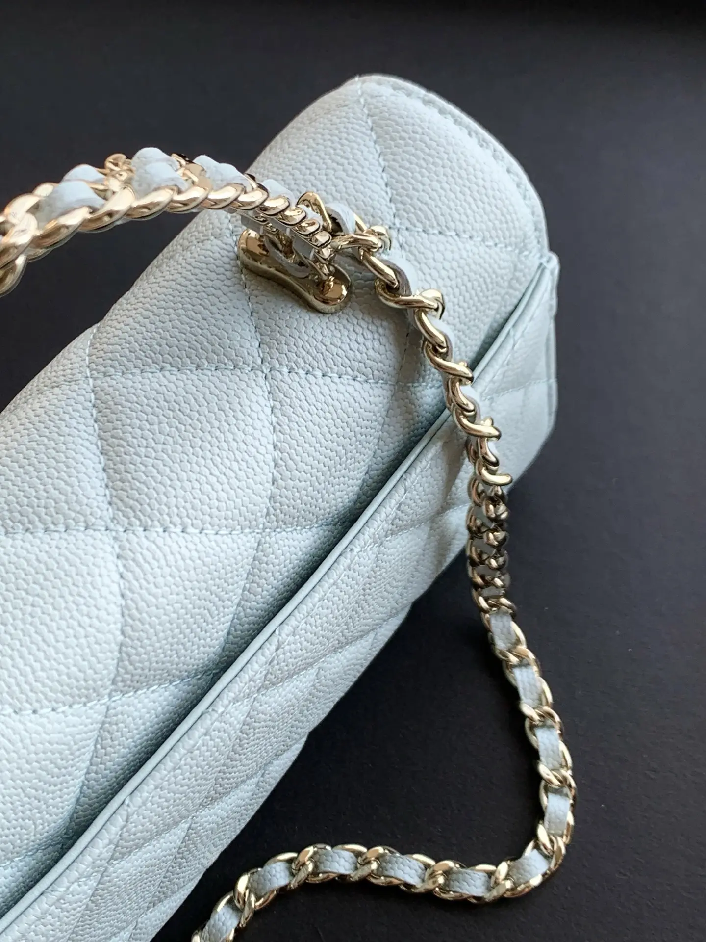 Chanel Kelly Top Handle Bag Blue AP3238