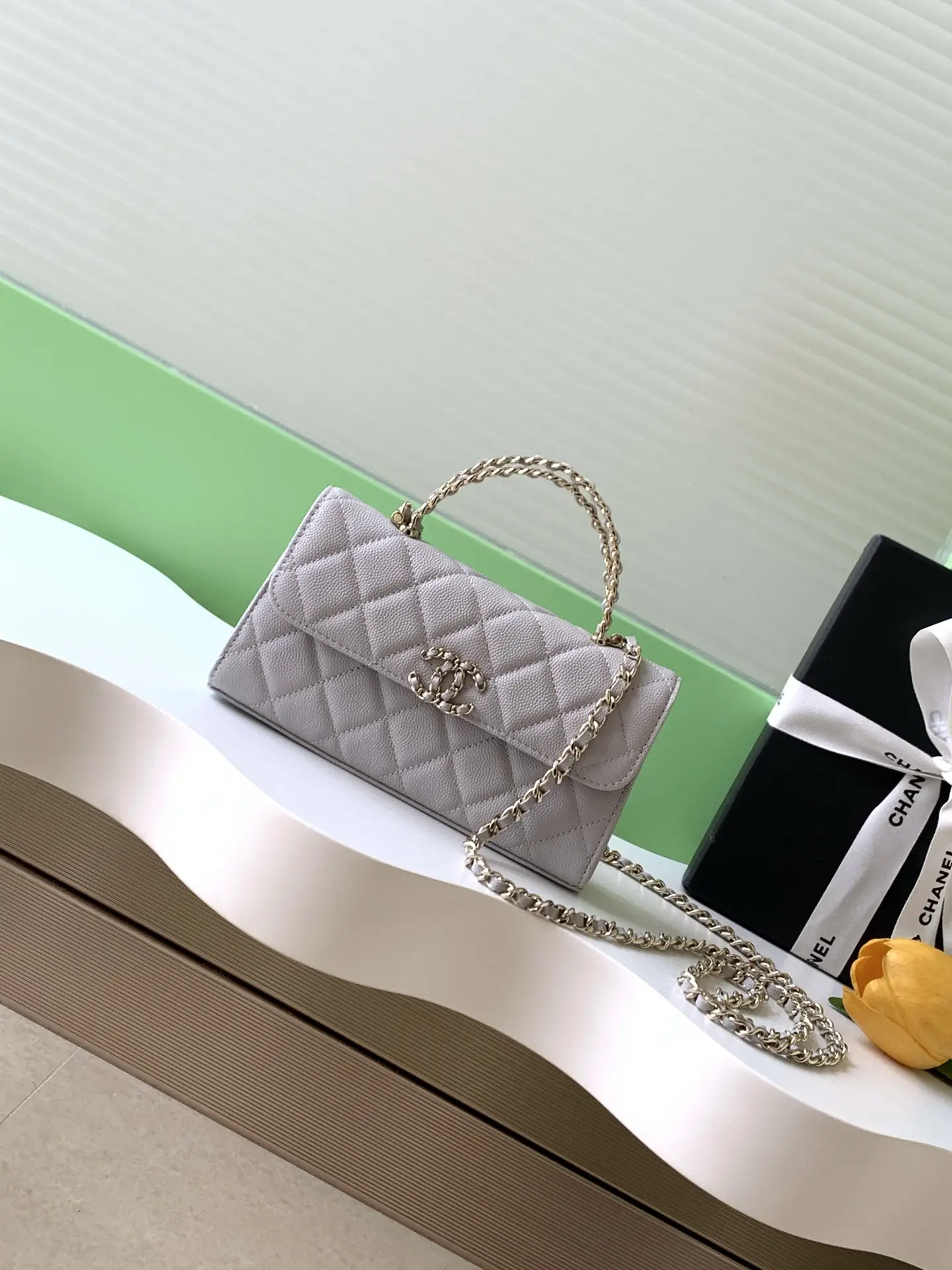 Chanel Kelly Top Handle Bag Grey AP3238