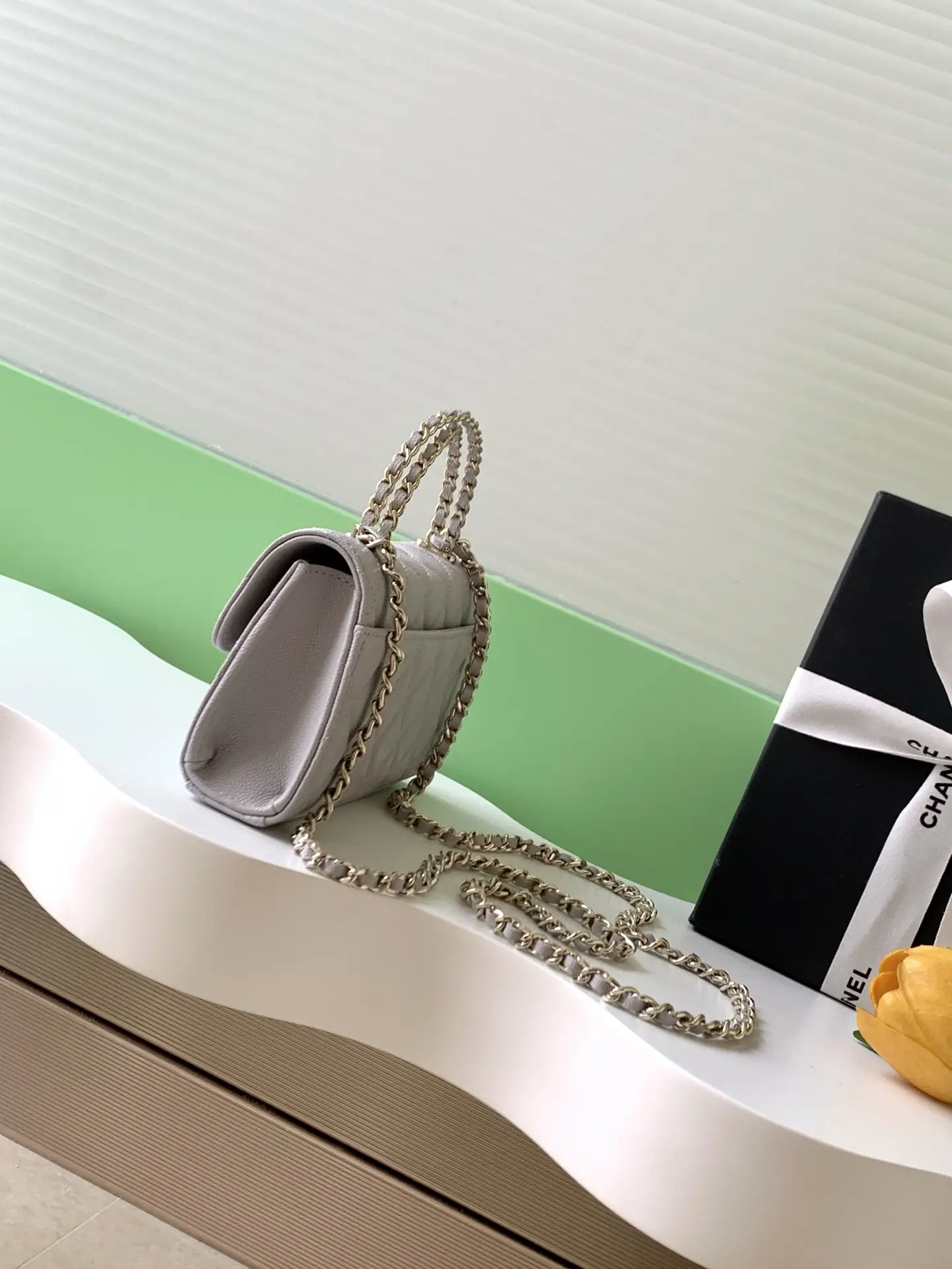 Chanel Kelly Top Handle Bag Grey AP3238