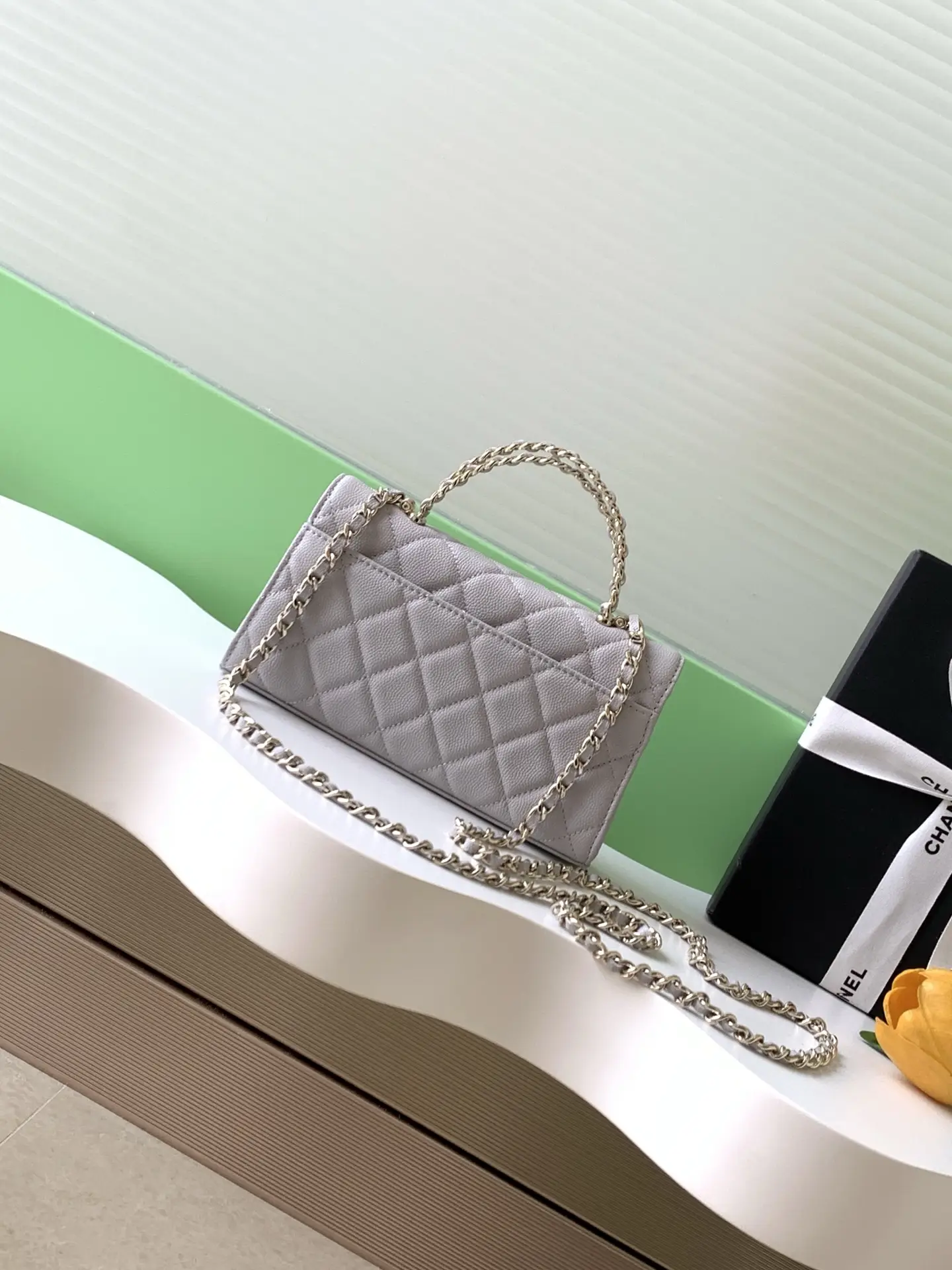 Chanel Kelly Top Handle Bag Grey AP3238