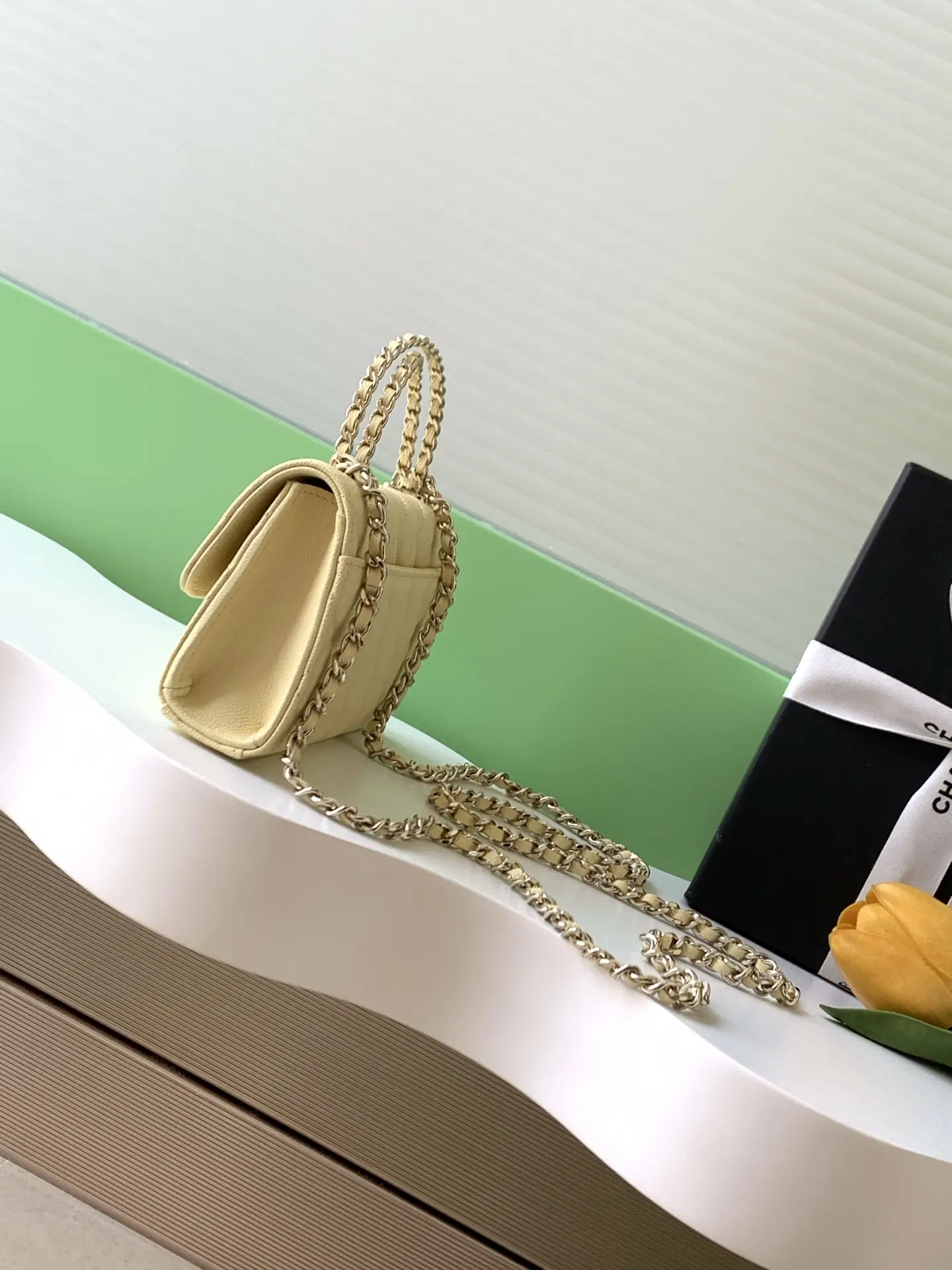 Chanel Kelly Top Handle Bag Yellow AP3238