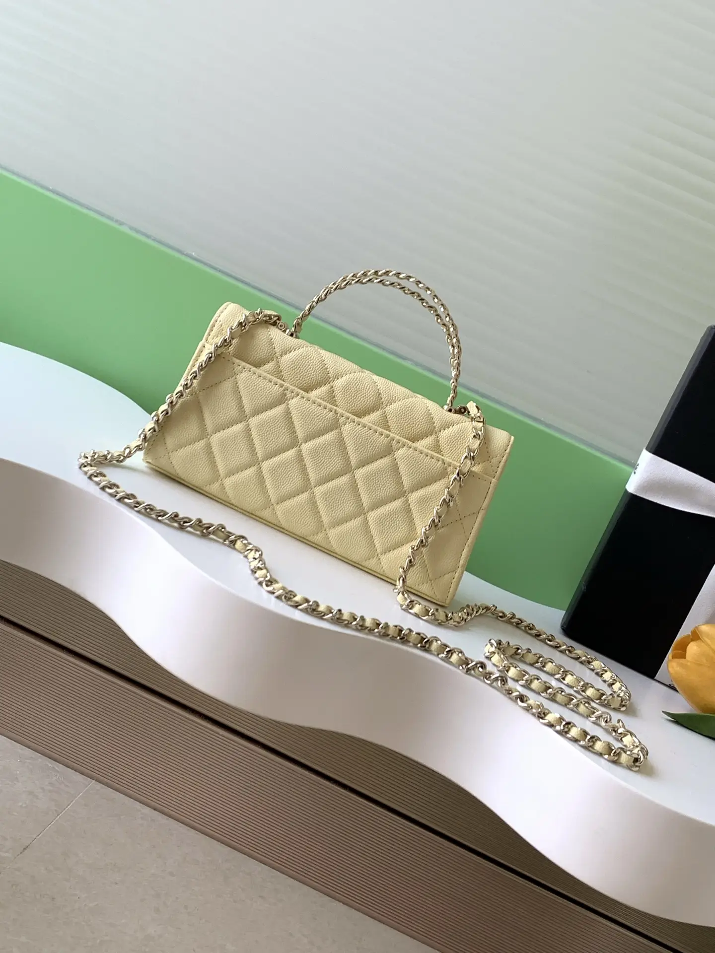 Chanel Kelly Top Handle Bag Yellow AP3238