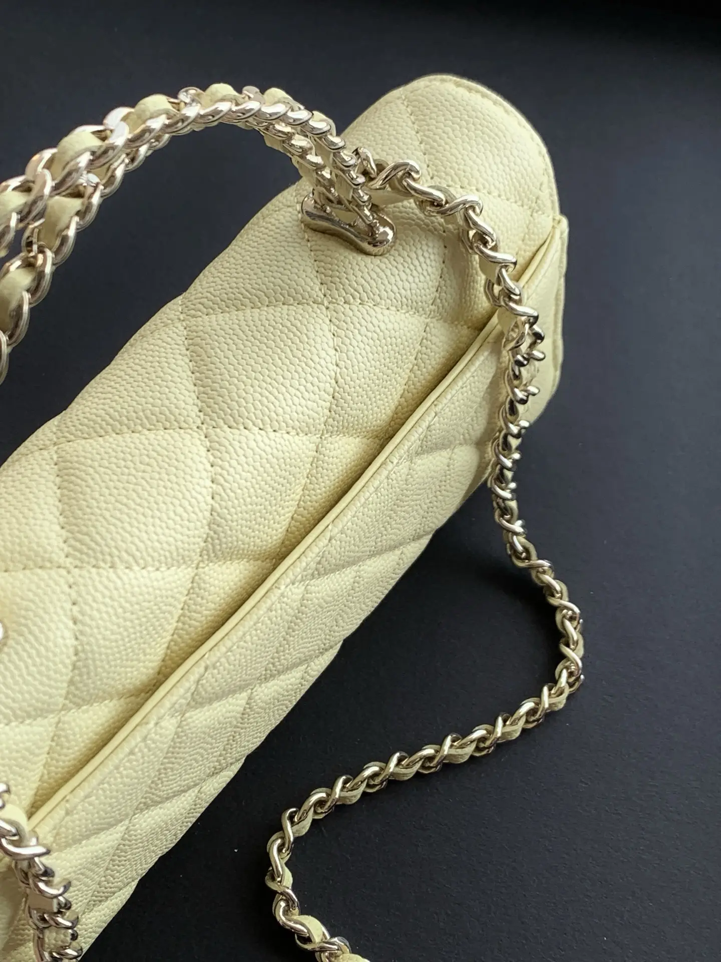 Chanel Kelly Top Handle Bag Yellow AP3238