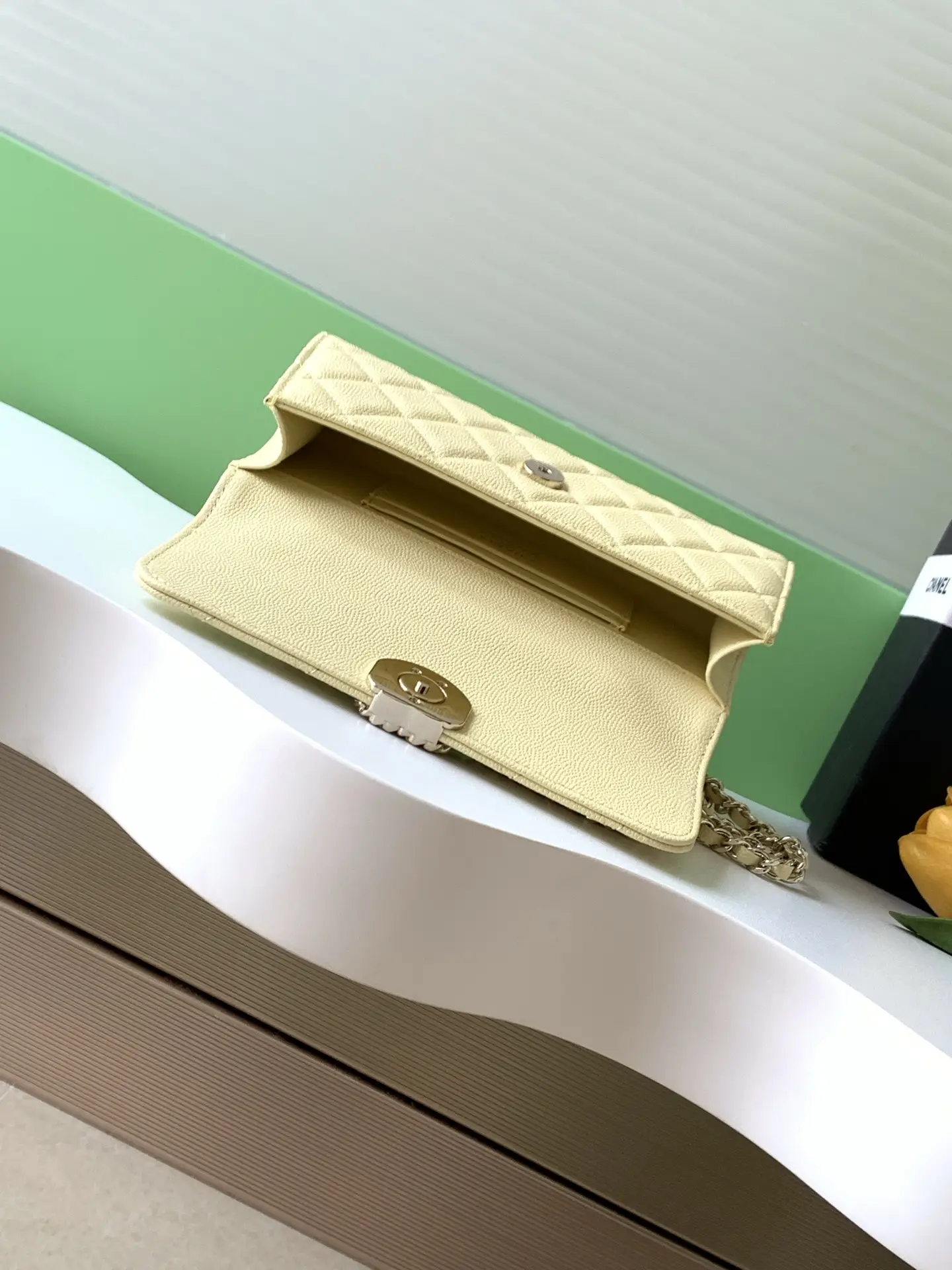 Chanel Kelly Top Handle Bag Yellow AP3238