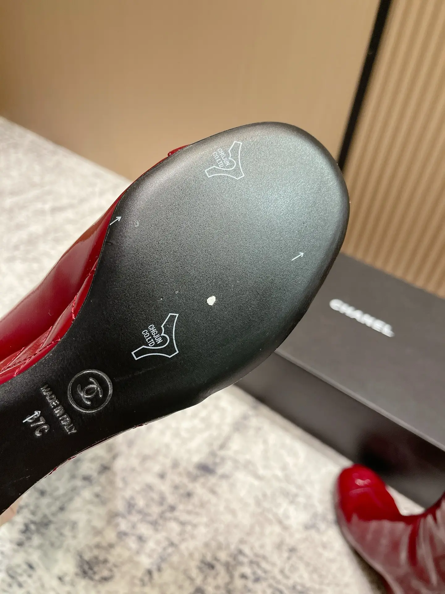 Chanel Patent Leather Boots Red