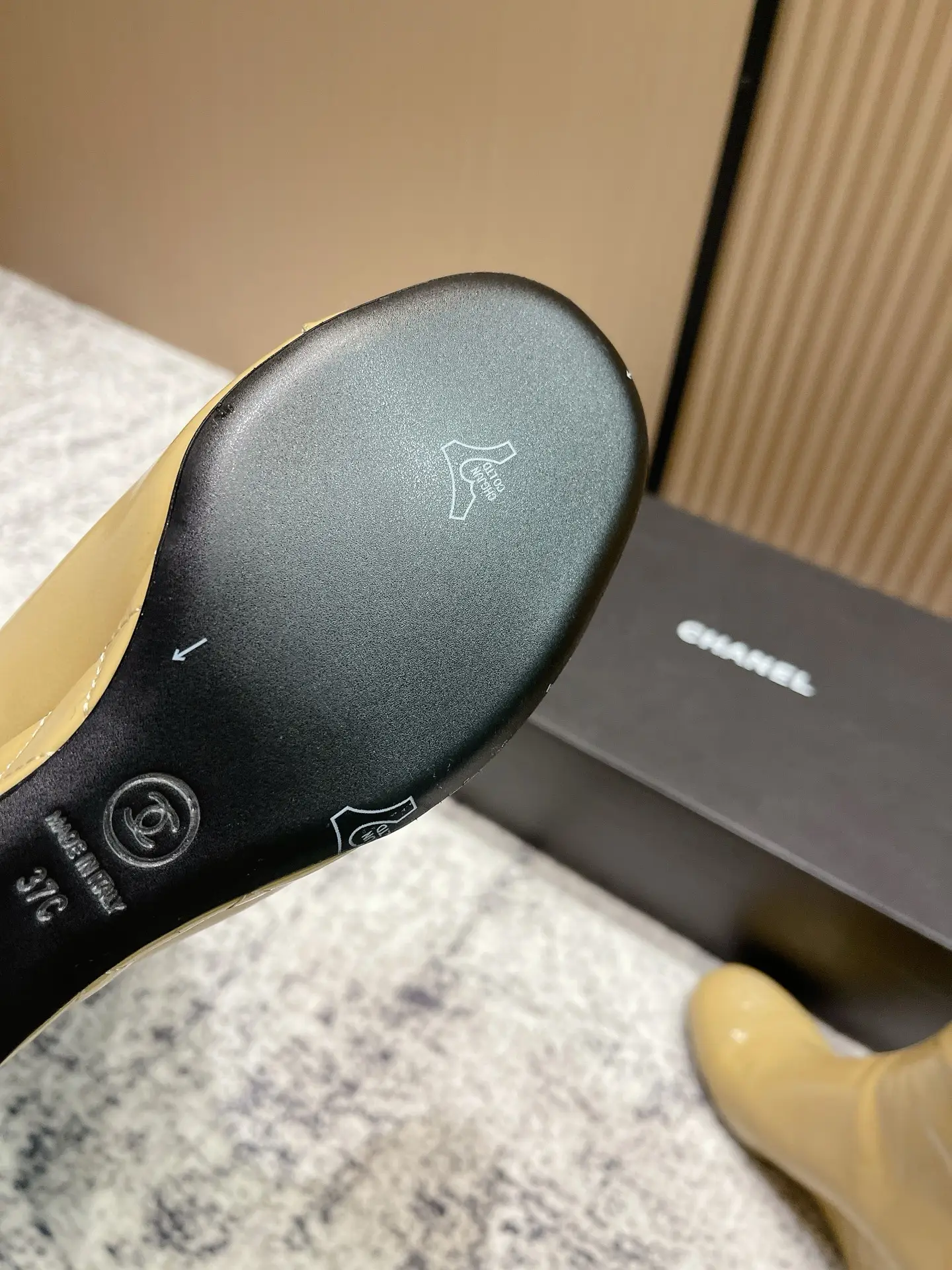 Chanel Patent Leather Boots Yellow