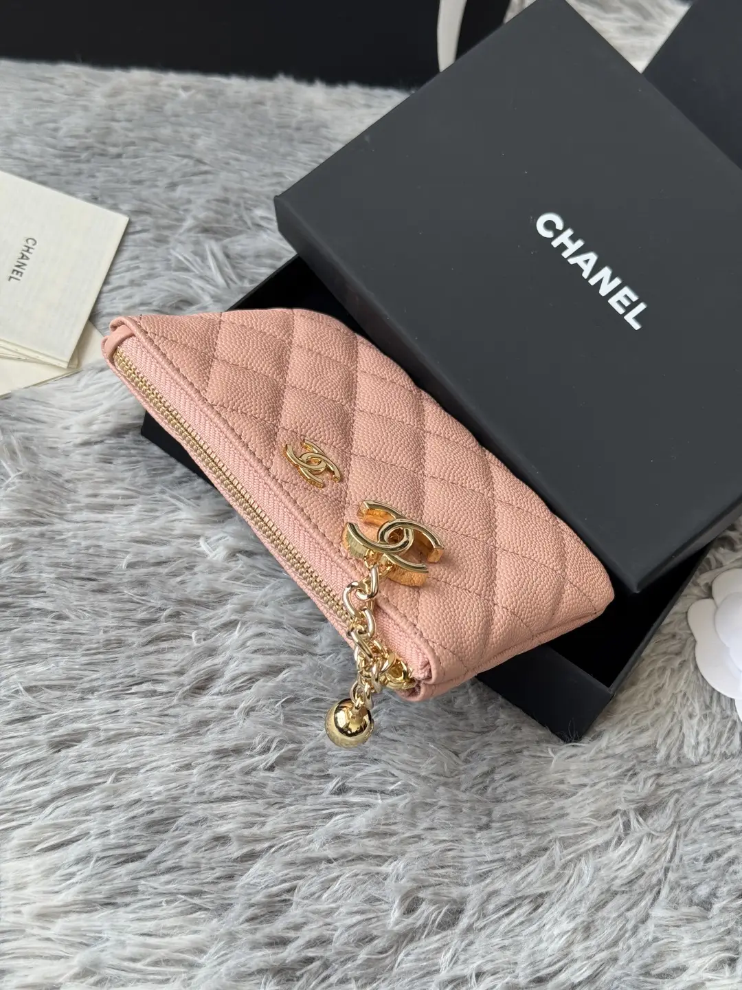 Chanel Pendant Zip Wallet Coral Pink