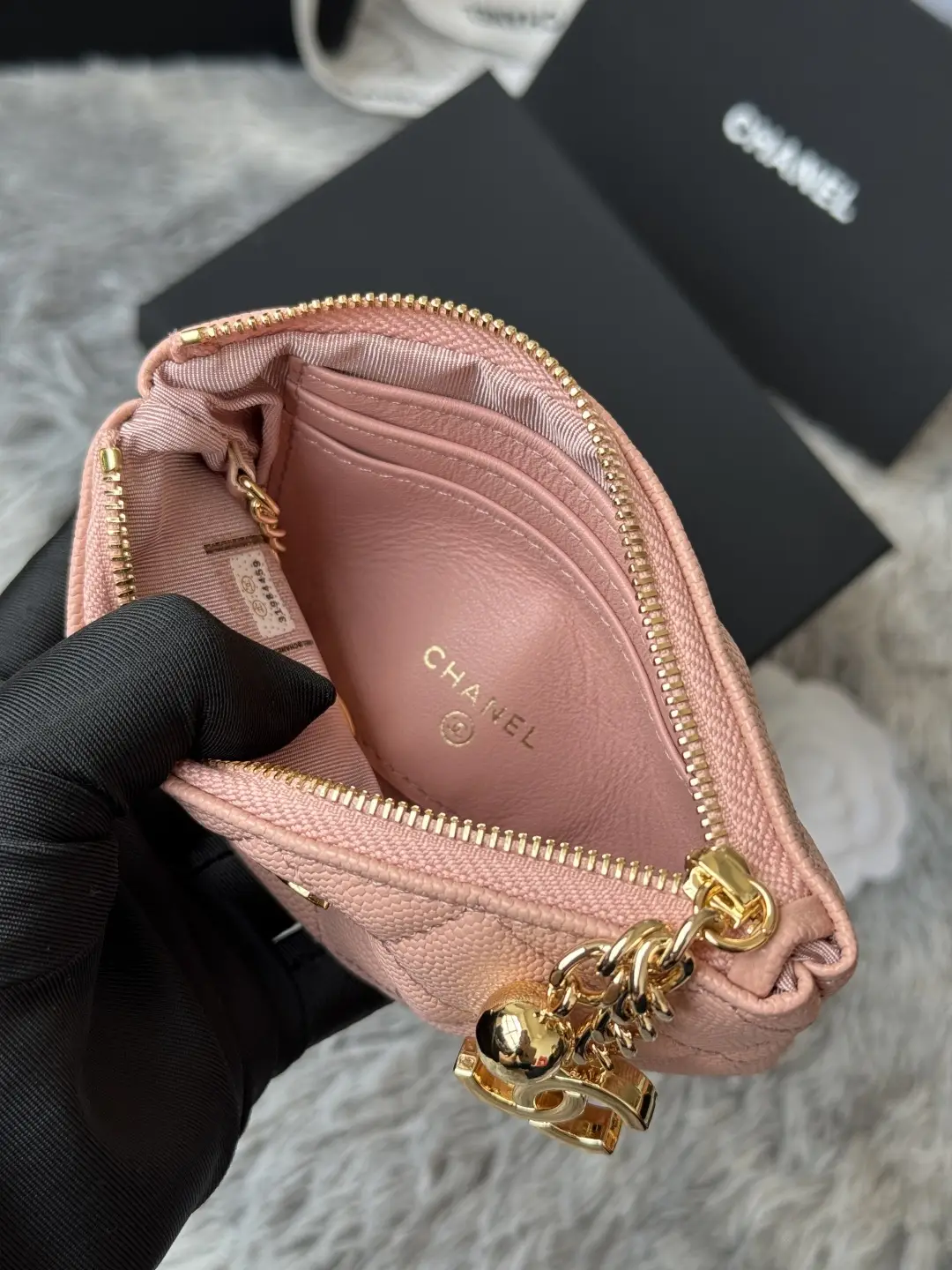 Chanel Pendant Zip Wallet Coral Pink