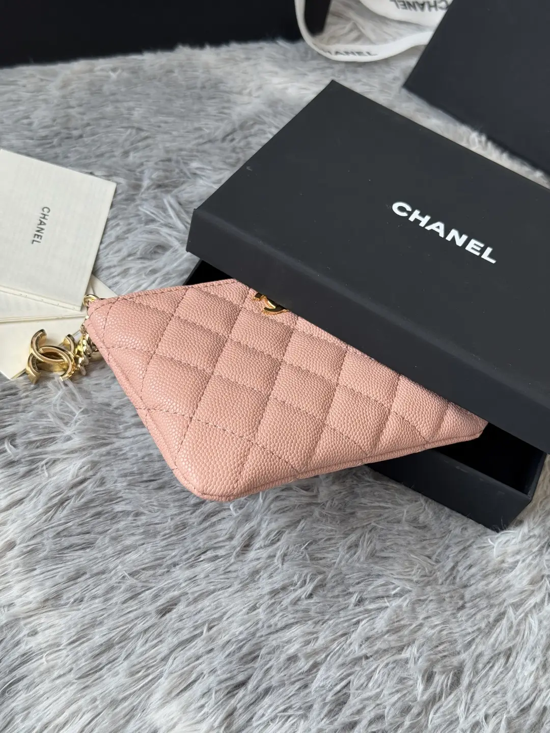 Chanel Pendant Zip Wallet Coral Pink