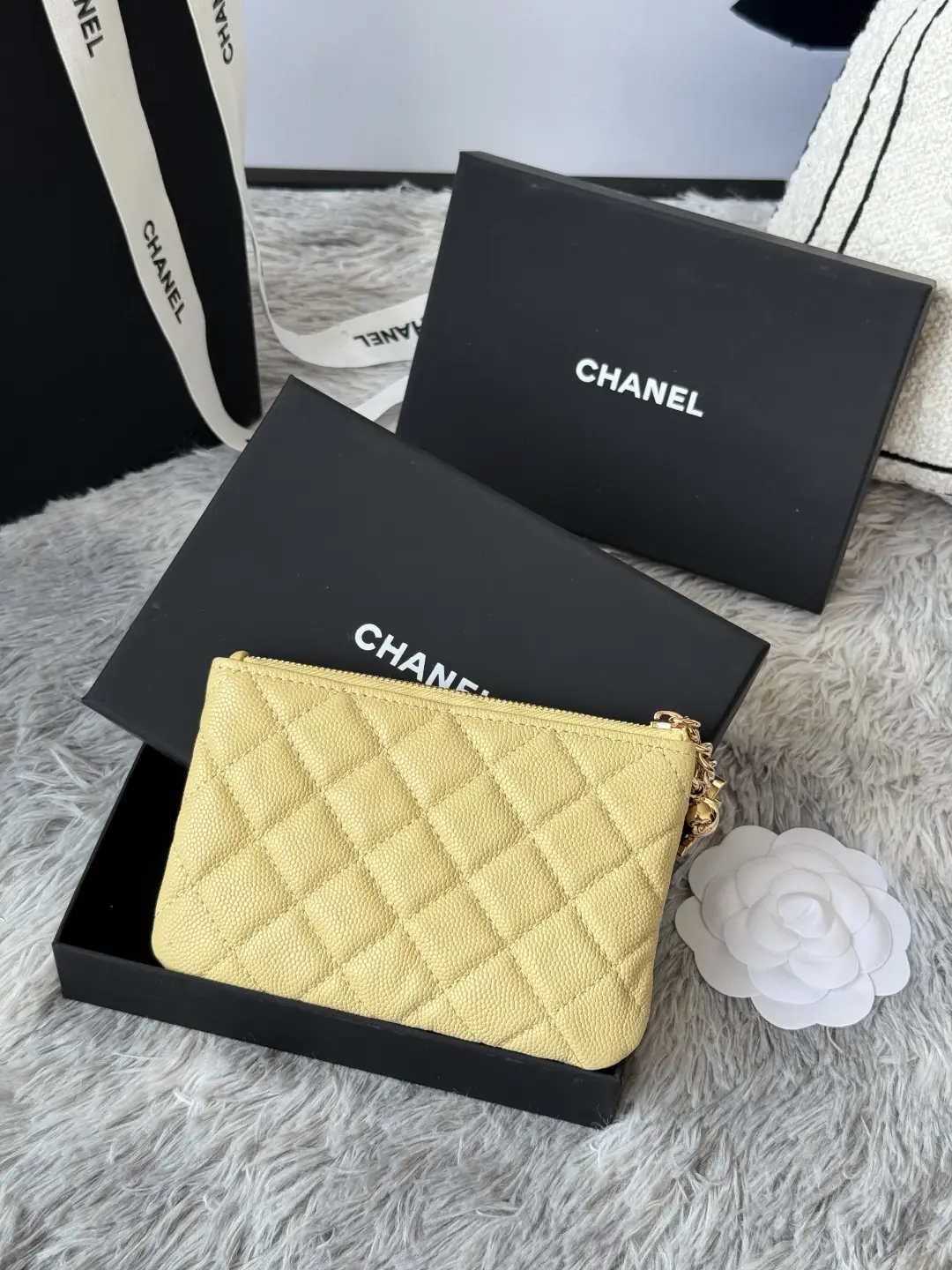 Chanel Pendant Zip Wallet Yellow