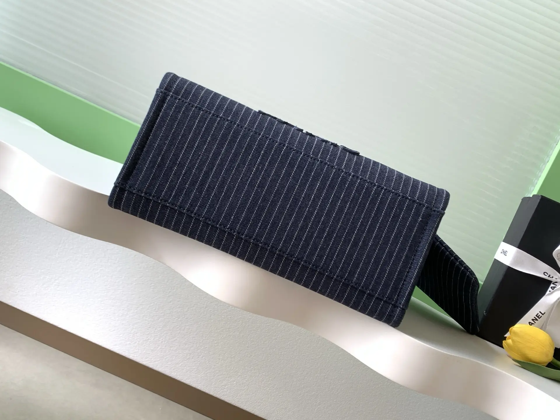 Chanel Shopping Bag Black Blue