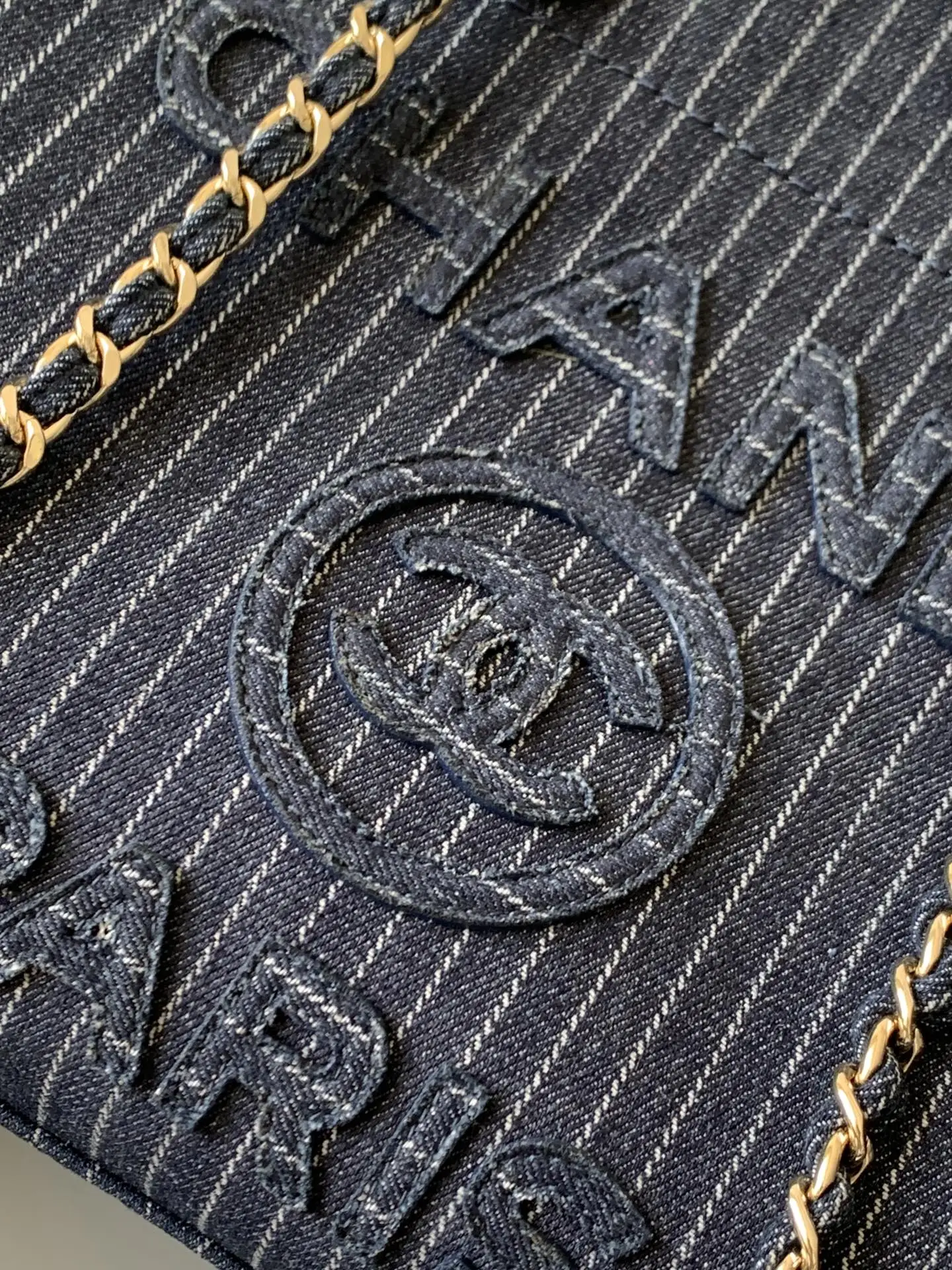 Chanel Shopping Bag Black Blue