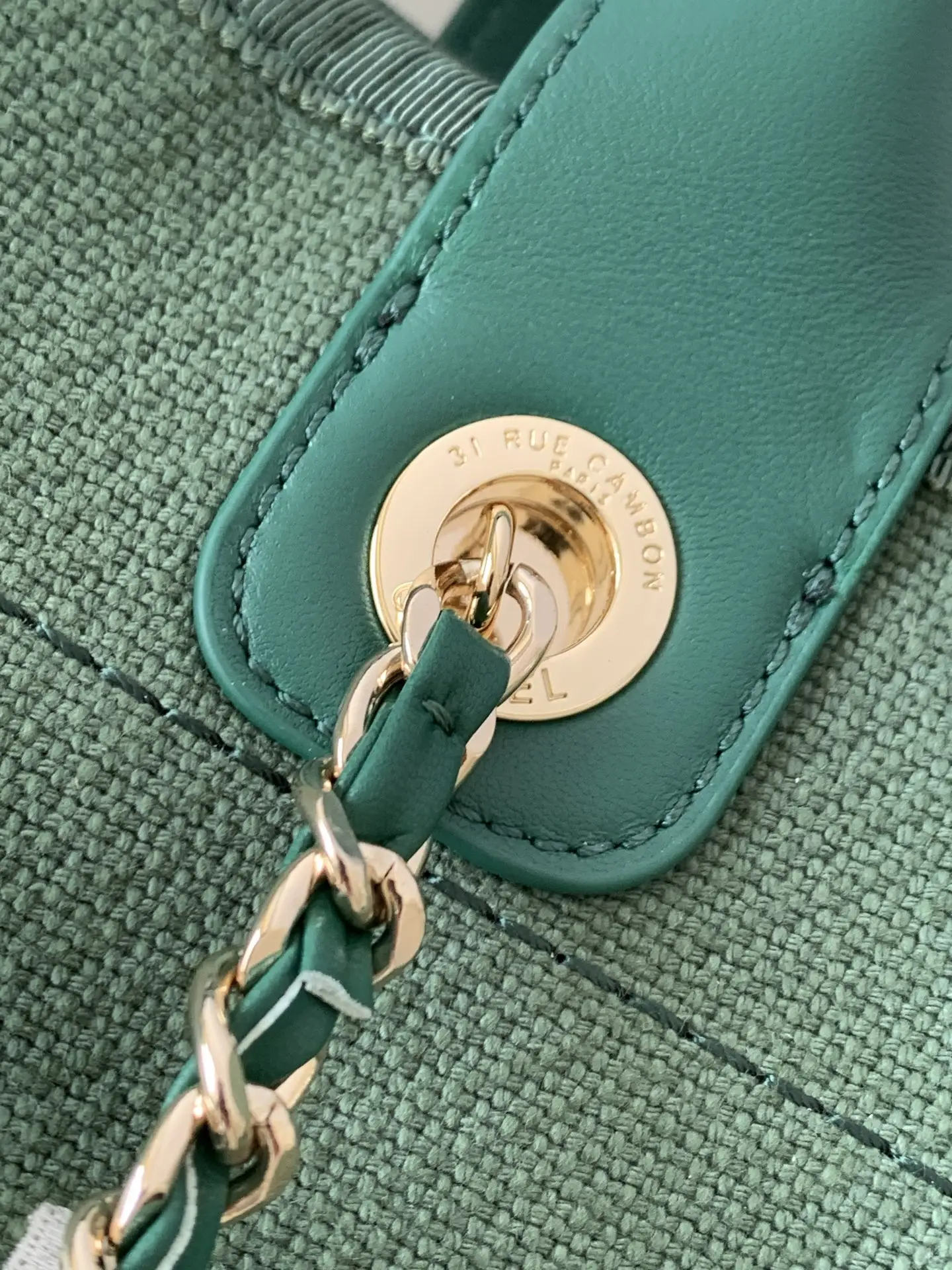 Chanel Shopping Bag Olive Green